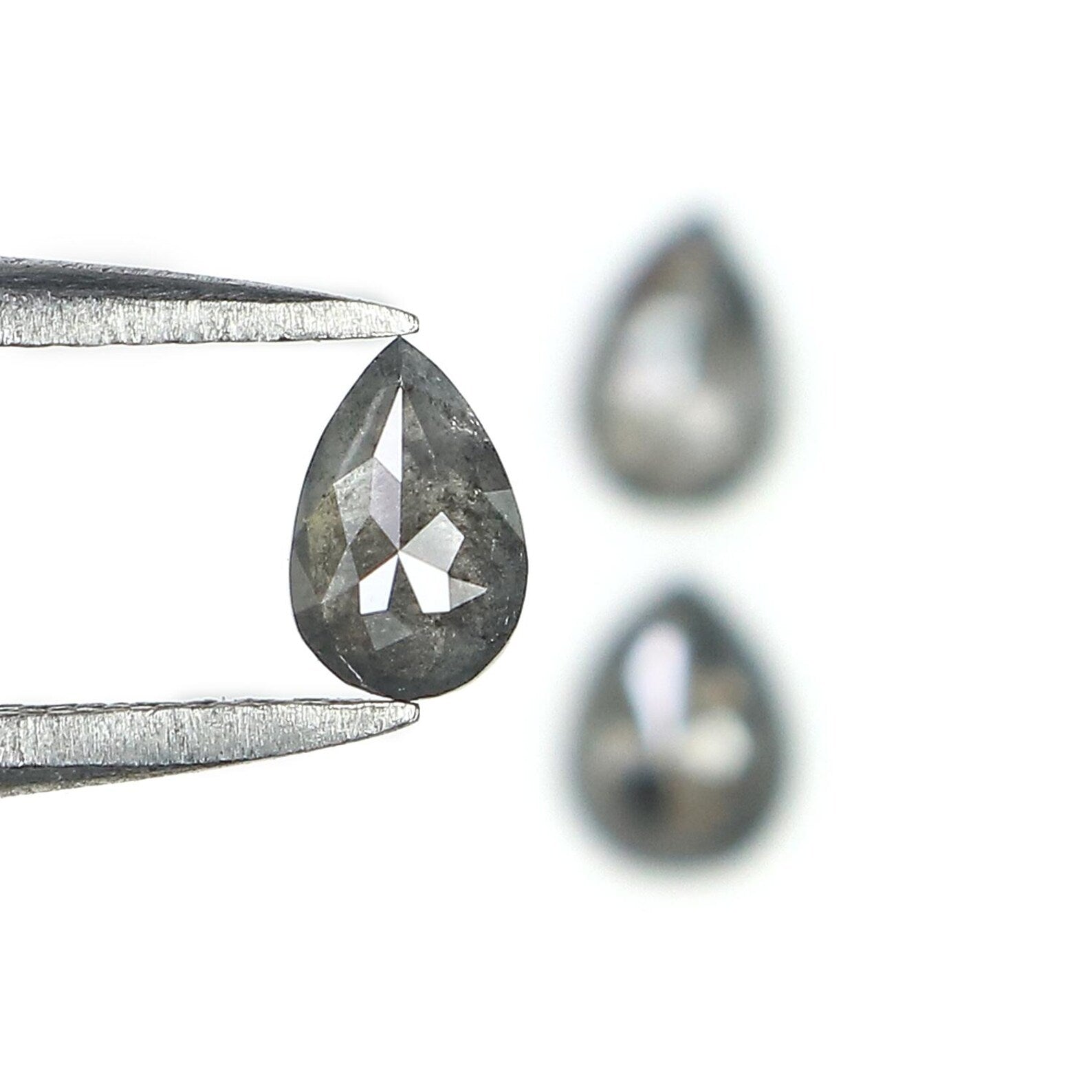 0.70 CT Natural Loose Pear Shape Diamond Salt And Pepper Pear Cut Diamond 5.15 MM Natural Loose Diamond Pear Shape Rose Cut Diamond NQ1861