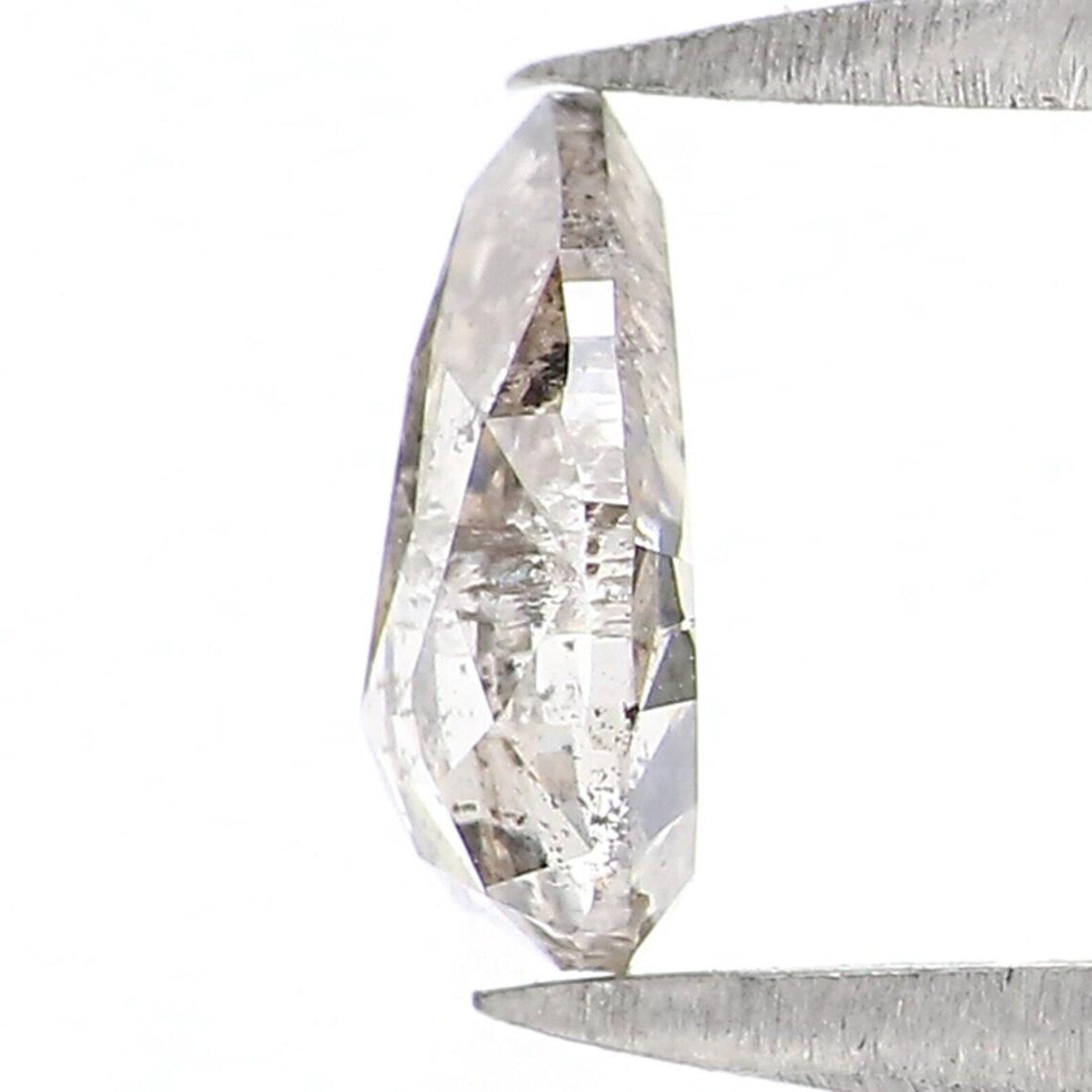0.53 CT Natural Loose Pear Shape Diamond Salt And Pepper Pear Cut Diamond 6.45 MM Natural Loose Grey Color Pear Rose Cut Diamond NQ2203