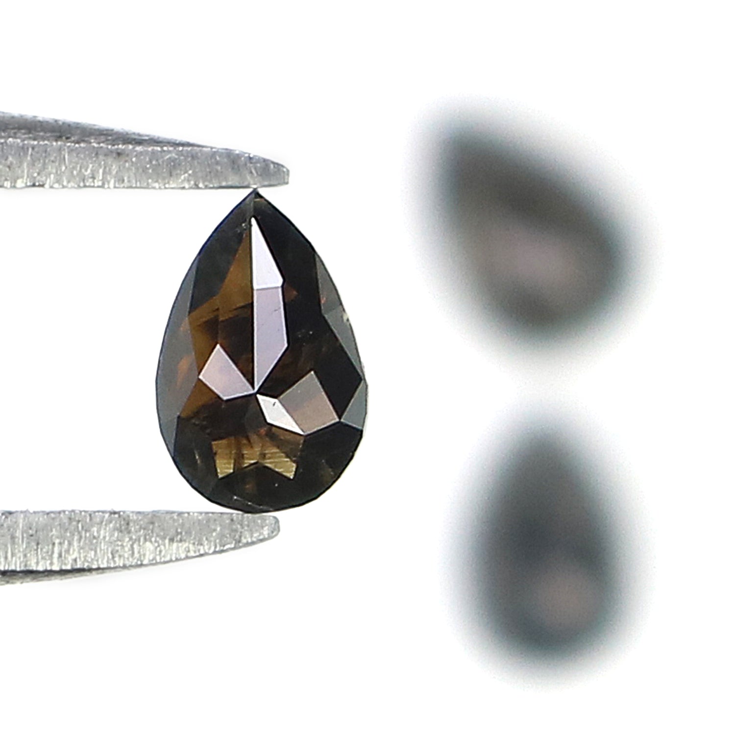 0.57 CT Natural Loose Pear Shape Diamond Salt And Pepper Pear Cut Diamond 4.75 MM Natural Black Grey Color Pear Rose Cut Diamond KQ2690