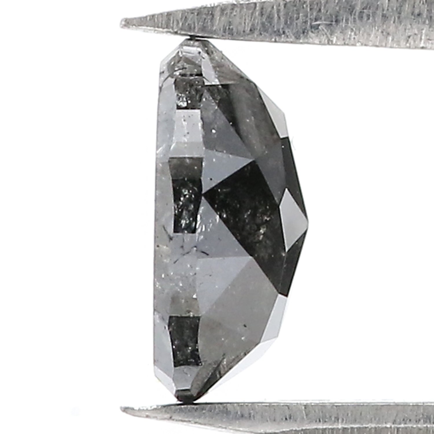 1.28 Ct Natural Loose Oval Shape Diamond Salt And Pepper Oval Diamond 7.55 MM Natural Diamond Black Grey Color Oval Rose Cut Diamond QL3079