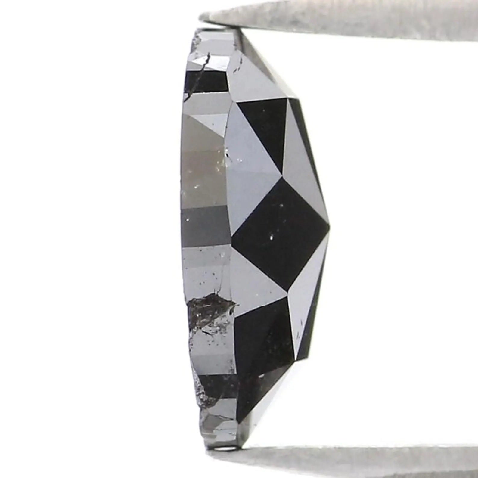 0.98 CT Natural Loose Oval Shape Diamond Black Color Oval Cut Diamond 8.00 MM Natural Loose Diamond Black Color Oval Rose Cut Diamond NQ1971