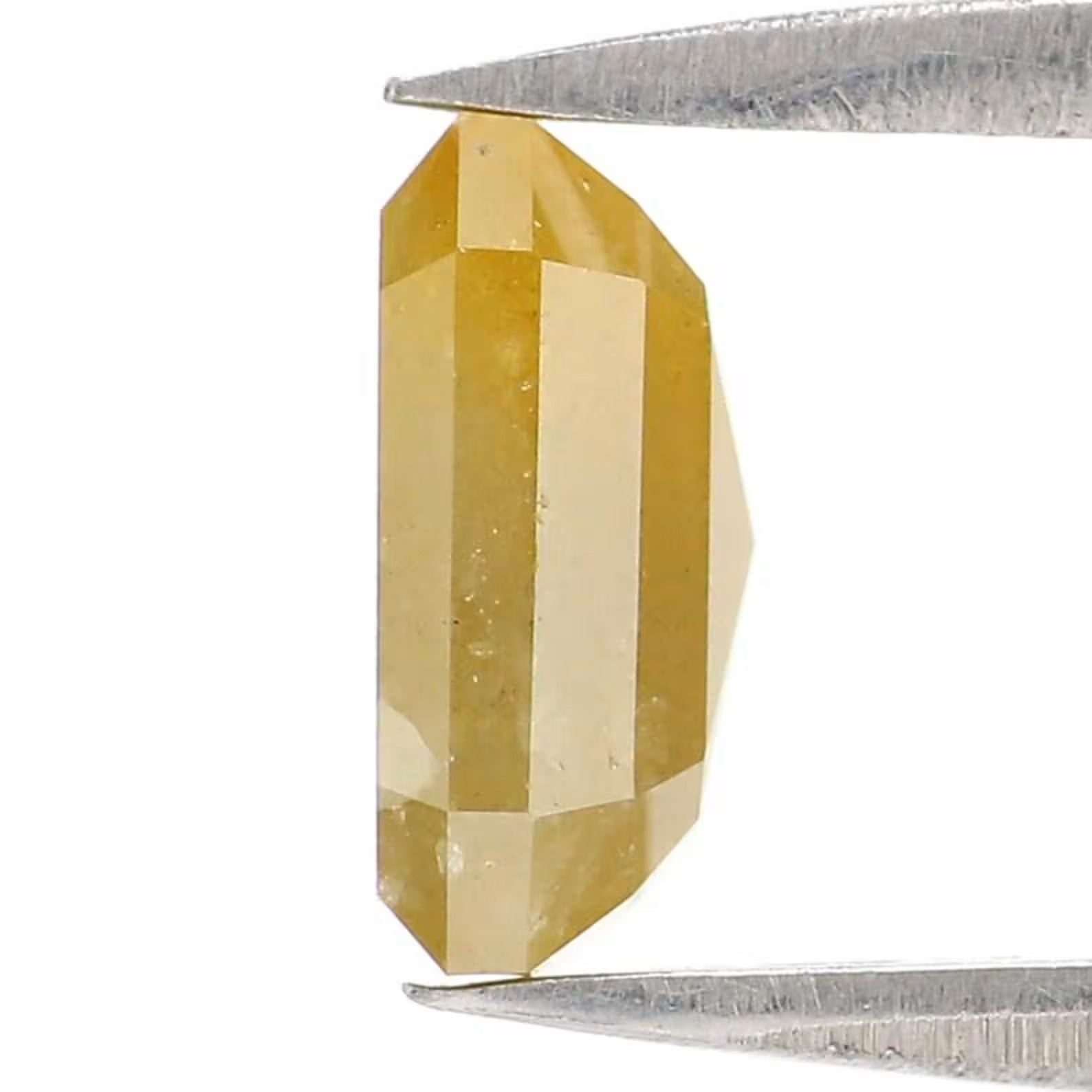 1.85 Ct Natural Loose Emerald Shape Diamond Yellow Color Emerald Diamond 8.05 MM Natural Loose Yellow Color Emerald Rose Cut Diamond NQ2449