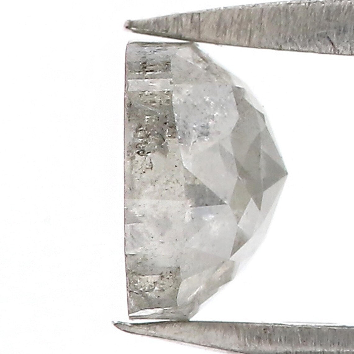 1.03 Ct Natural Loose Cushion Shape Diamond Salt And Pepper Cushion Diamond 5.60 MM Natural Black Grey Color Cushion Rose Cut Diamond QN9217