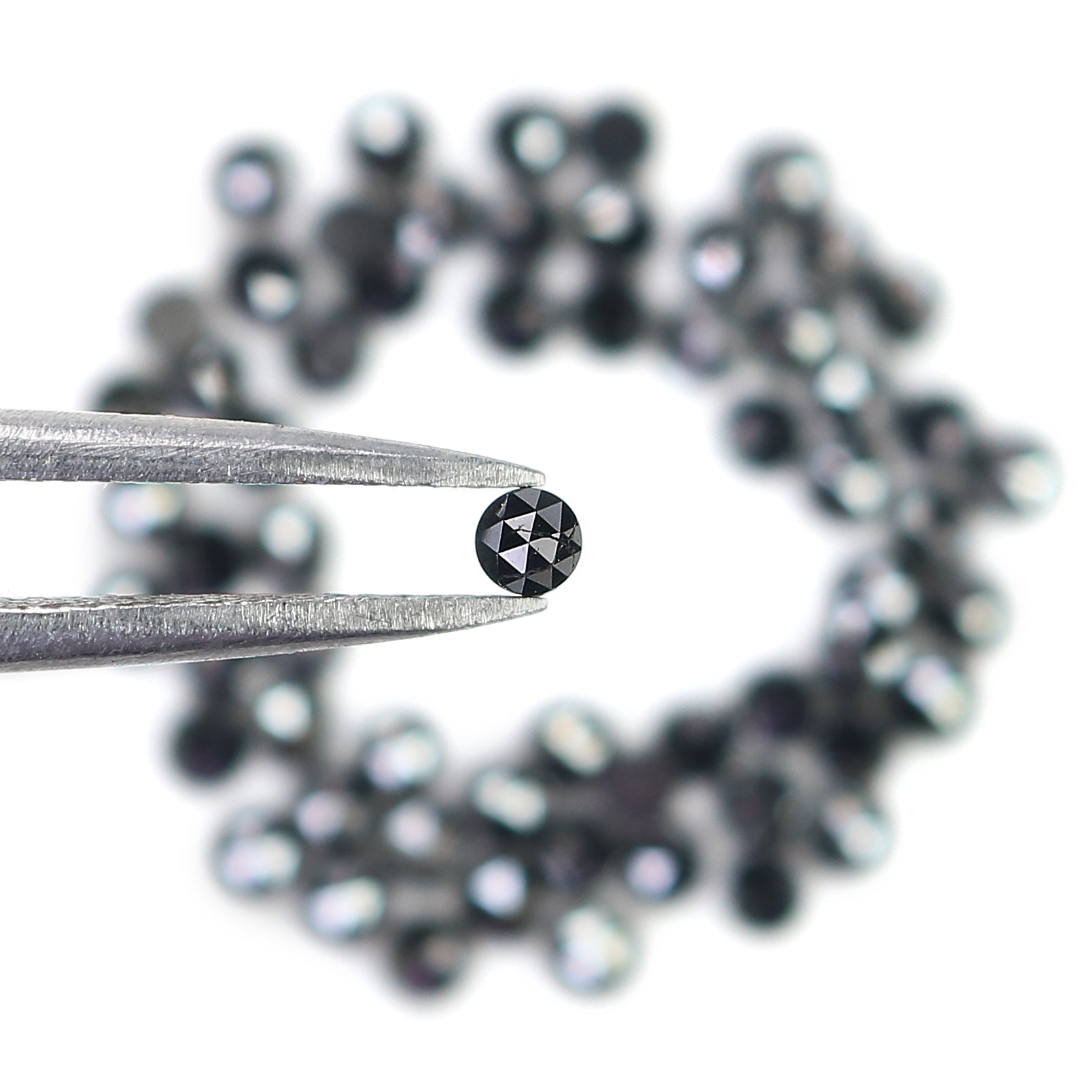 3.35 CT Natural Loose Round Rose Cut Diamond Black Color Round Shape Diamond 2.30 MM Natural Loose Black Color Round Rose Cut Diamond LQ1789
