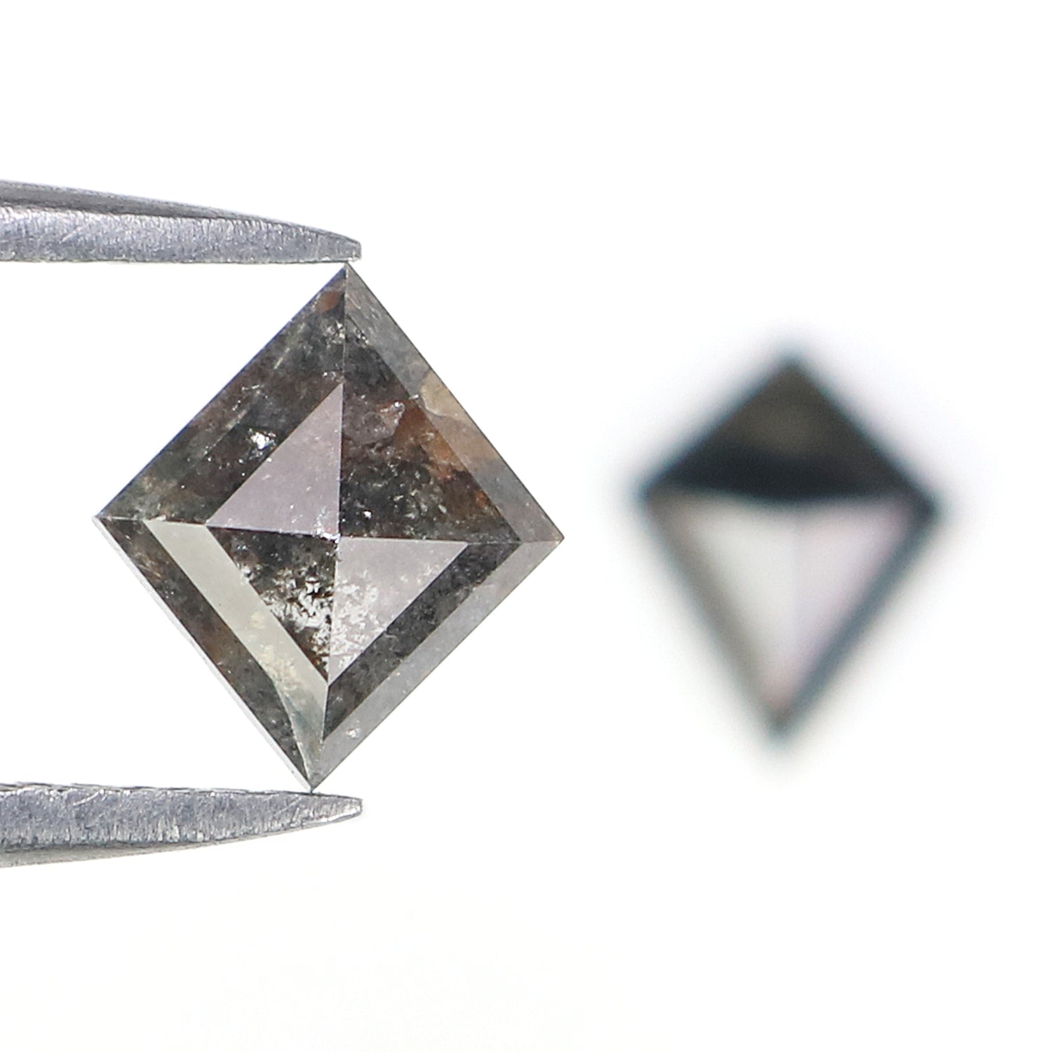 1.34 CT Natural Loose Kite Cut Pair Diamond Salt And Pepper Kite Diamond 7.60 MM Natural Loose Black Grey Color Kite Rose Cut Diamond L3447