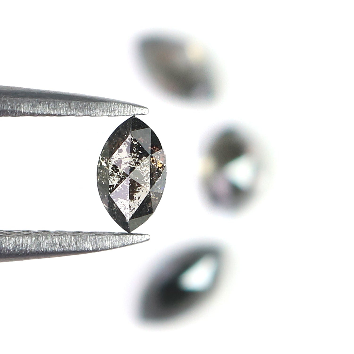 1.16 CT Natural Loose Marquise Shape Diamond Salt And Pepper Marquise Rose Cut Diamond 4.65 MM Black Grey Color Marquise Cut Diamond L8835