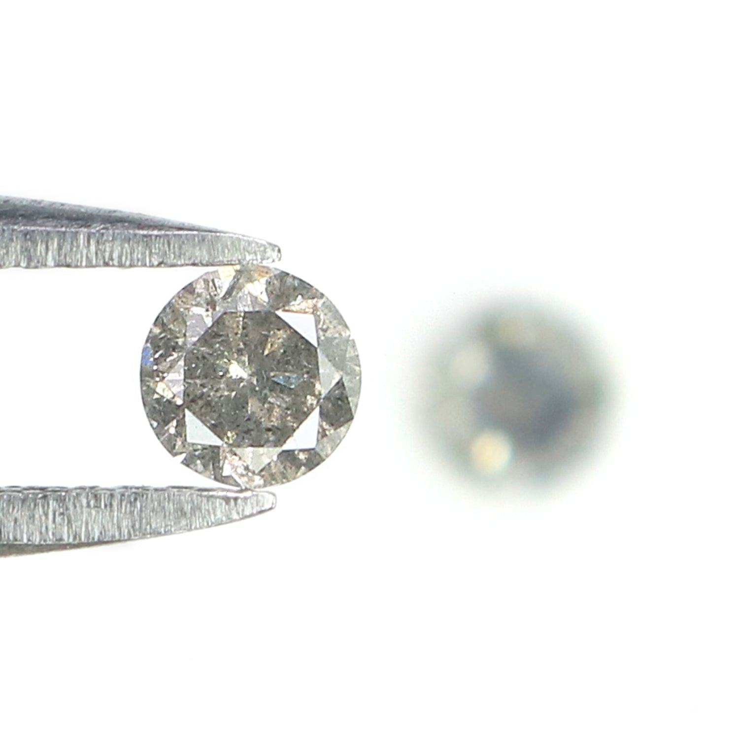 0.36 CT Natural Loose Round Cut Pair Diamond Salt And Pepper Round Shape Diamond 3.60 MM Black Grey Color Round Brilliant Cut Diamond QL6924