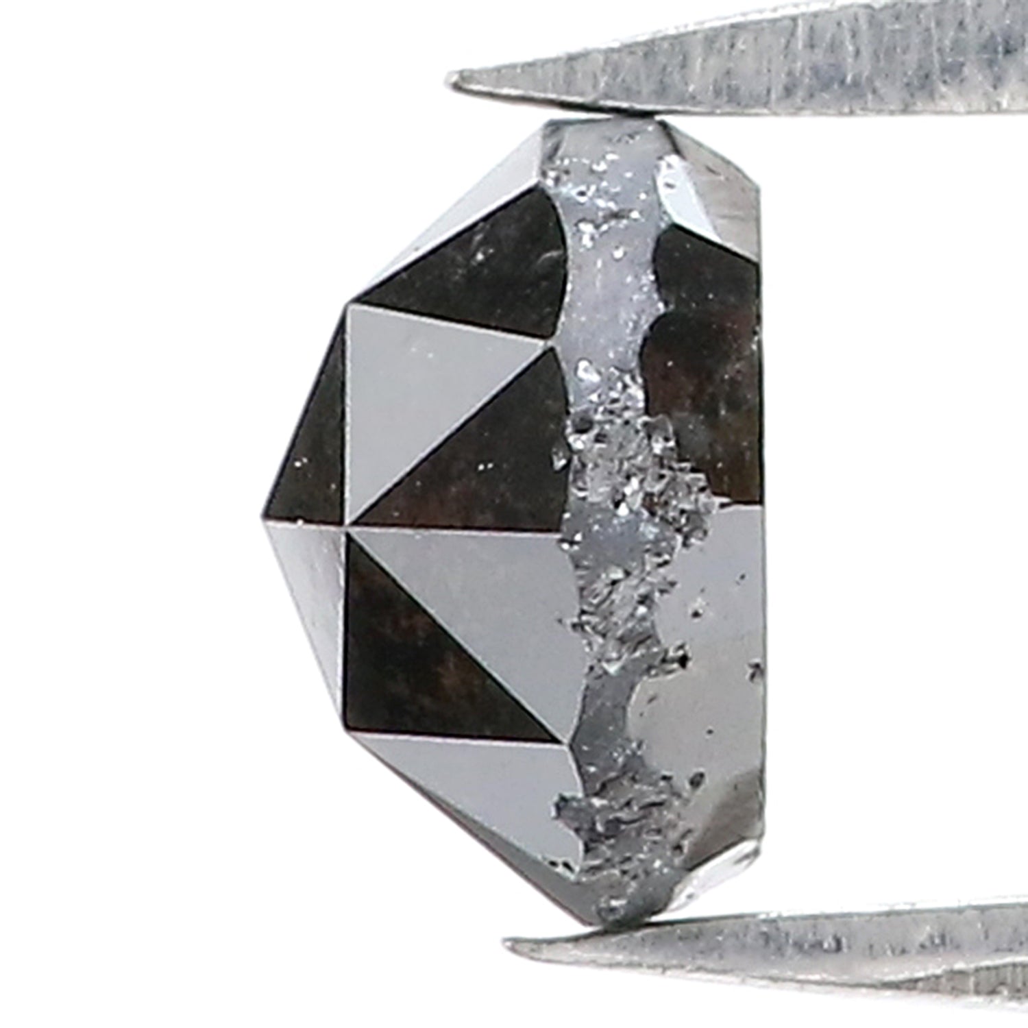 1.48 CT Natural Loose Round Rose Cut Diamond Black Color Round Shape Diamond 6.50 MM Natural Loose Grey Color Round Rose Cut Diamond KQ909