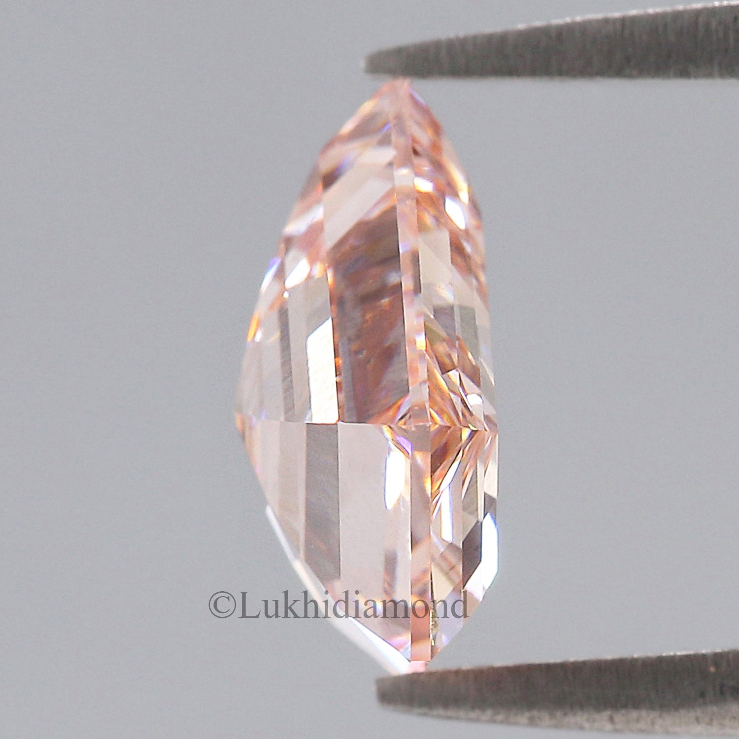 2.86 CT IGI Certified Shield Step Cut Diamond Fancy Intense Pink Color Diamond VS1 Clarity Lab Grown Diamond Lab Created CVD Diamond L3329