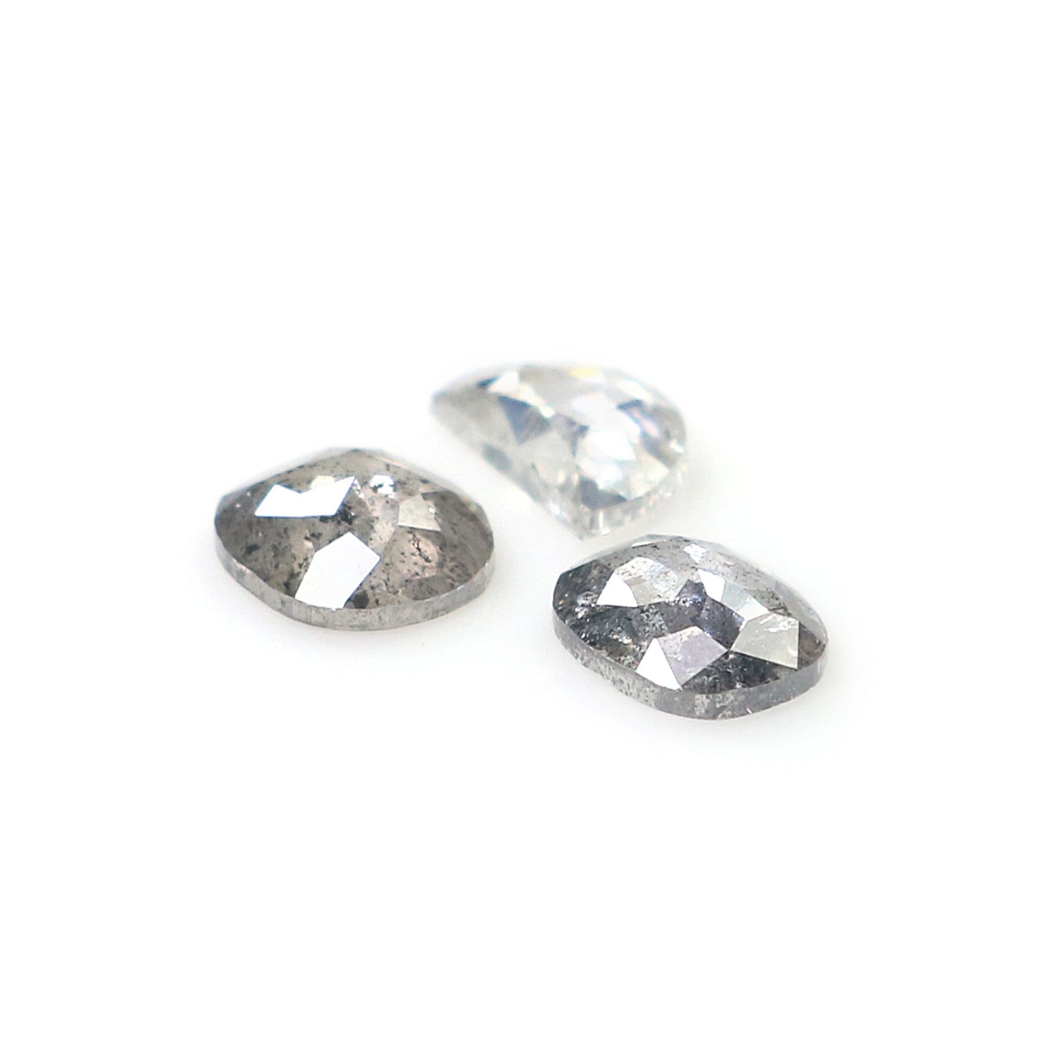 Natural Loose Mix Shape Salt And Pepper Diamond Black Grey Color 0.80 CT 4.80 MM Mix Shape Shape Rose Cut Diamond KDL184