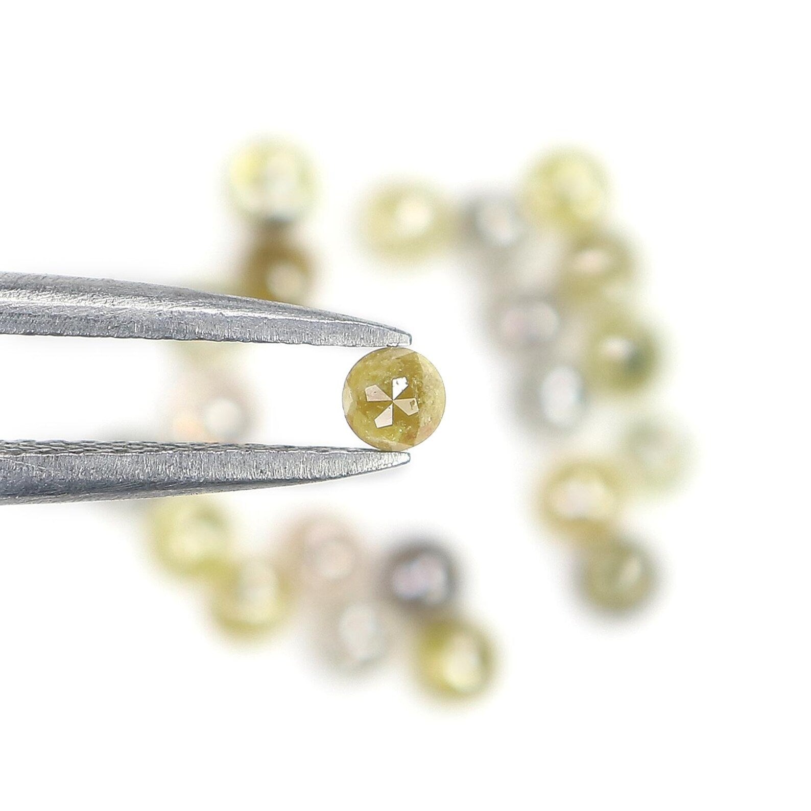 2.22 CT Natural Loose Round Shape Diamond Yellow Color Round Cut Diamond 2.50 MM Natural Diamond Grey Color Round Rose Cut Diamond NQ1679