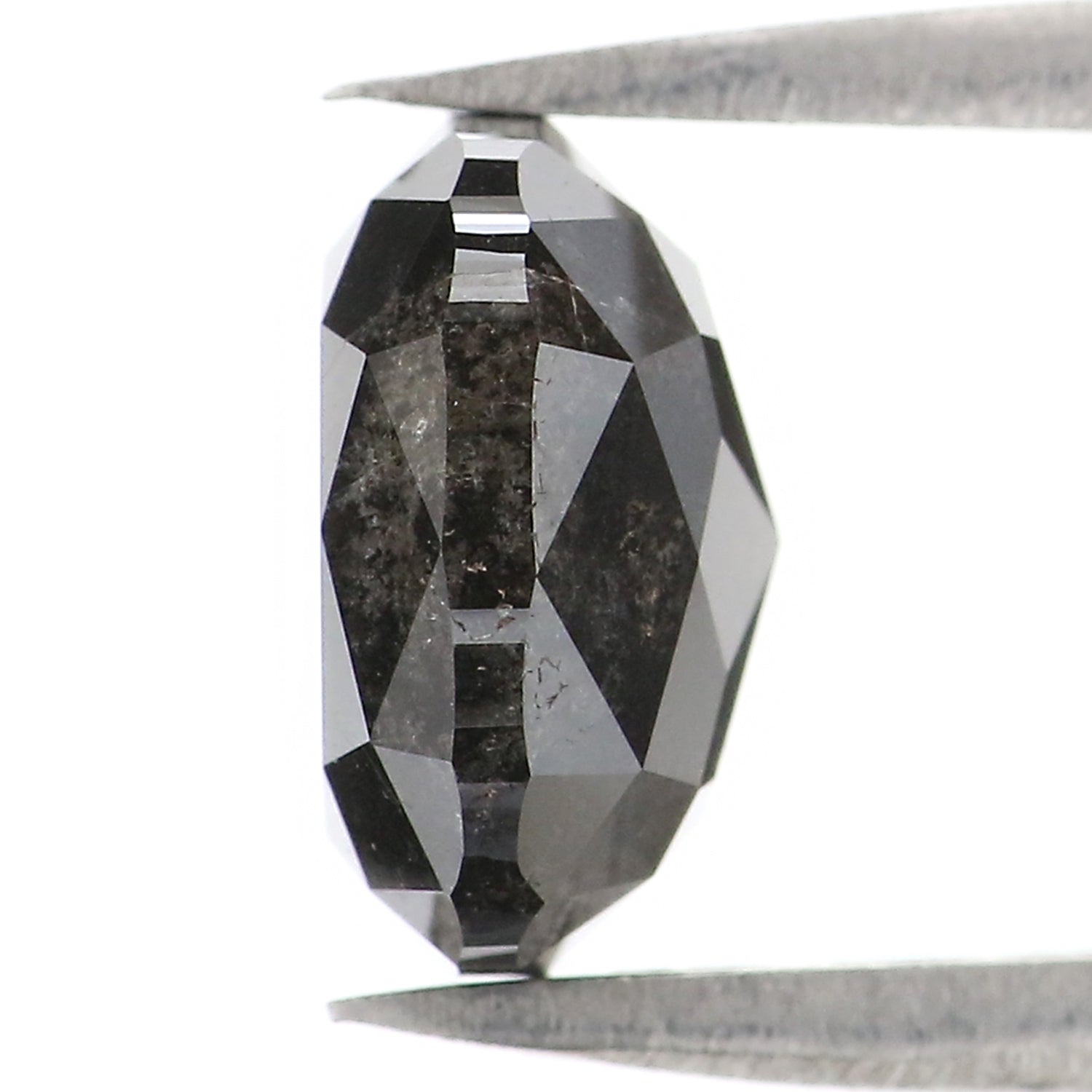 3.24 CT Natural Loose Cushion Shape Diamond Salt And Pepper Cushion Diamond 8.75 MM Natural Black Grey Color Cushion Rose Cut Diamond LC21