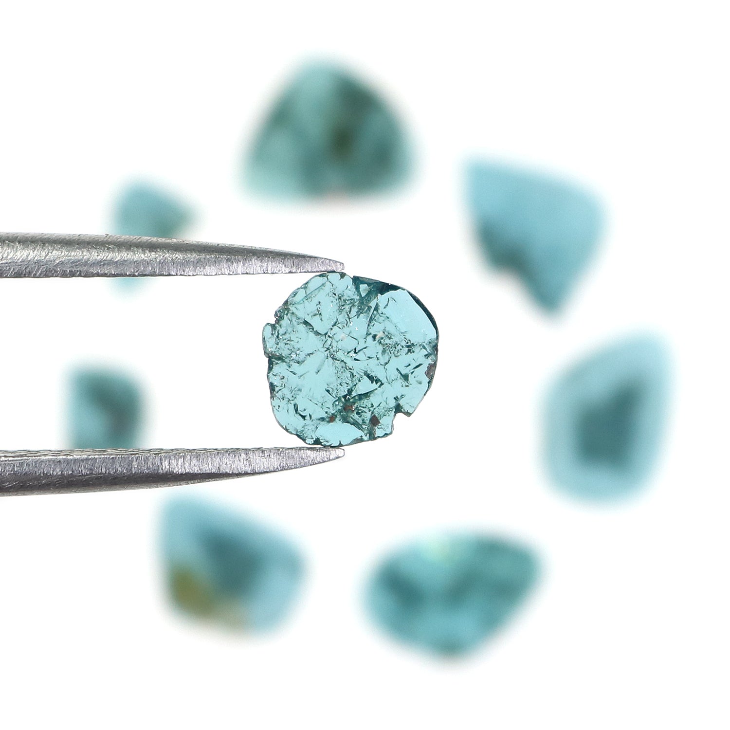 1.40 Ct Natural Loose Slice Shape Diamond Blue Color Slice Cut Diamond 6.30 MM Natural Loose Diamond Blue Color Irregular Cut Diamond NQ1308