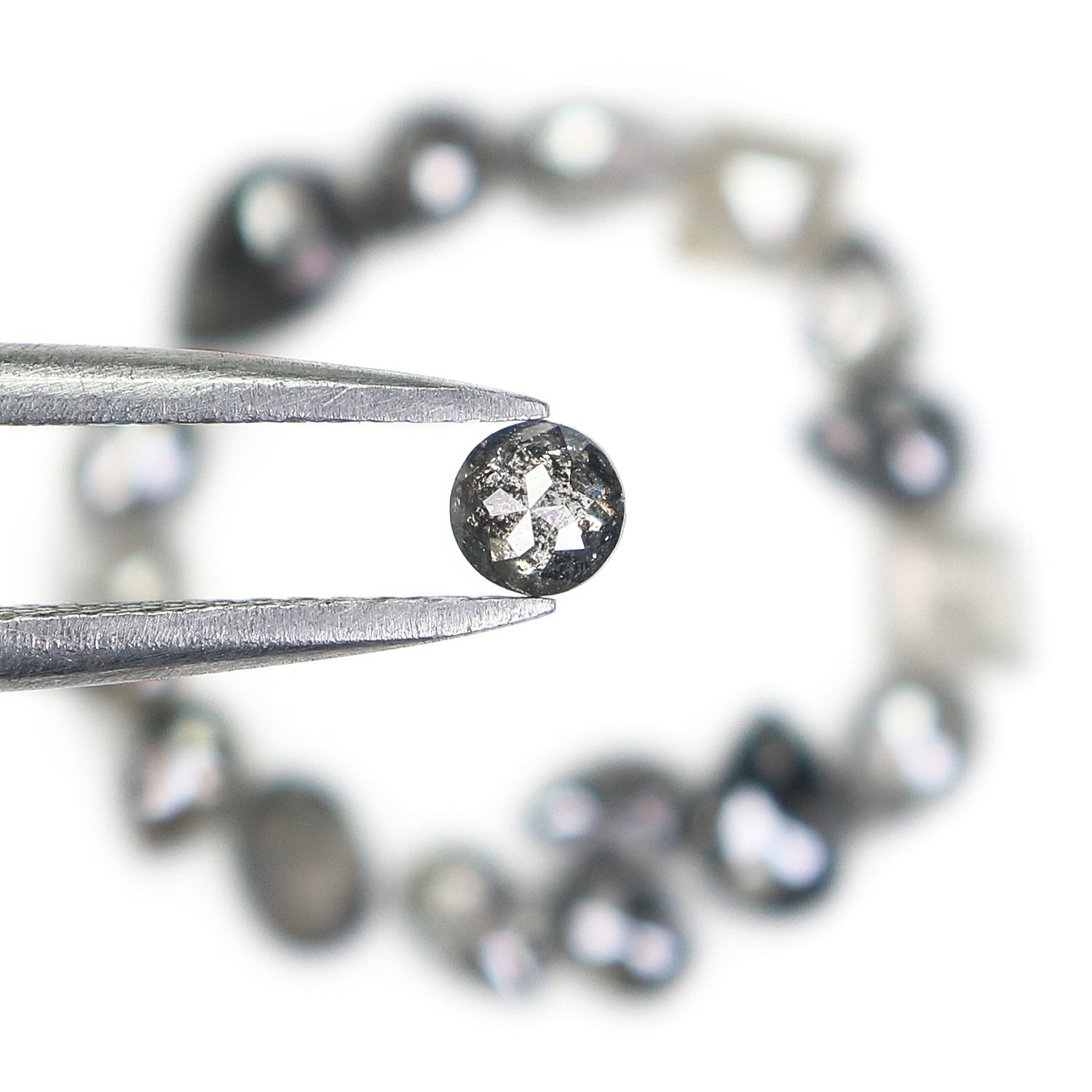 2.67 CT Natural Loose Mix Shape Diamond Salt And Pepper Mix Shape Diamond 3.30 MM Natural Black Grey Color Mix Shape Rose Cut Diamond LQ959