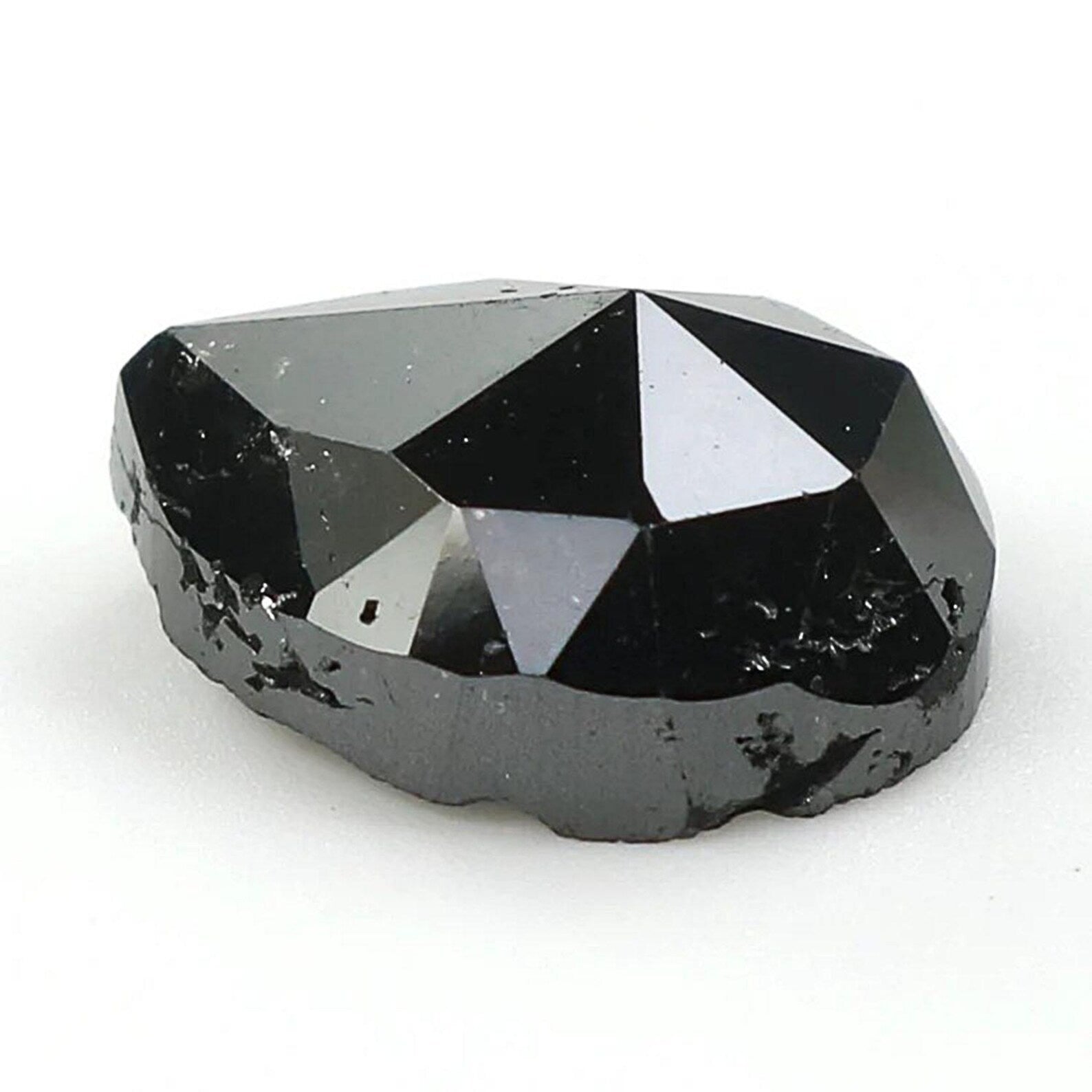 1.98 CT Natural Loose Pear Shape Diamond Black Color Pear Cut Diamond 8.65 MM Natural Loose Black Color Diamond Pear Rose Cut Diamond NQ1734