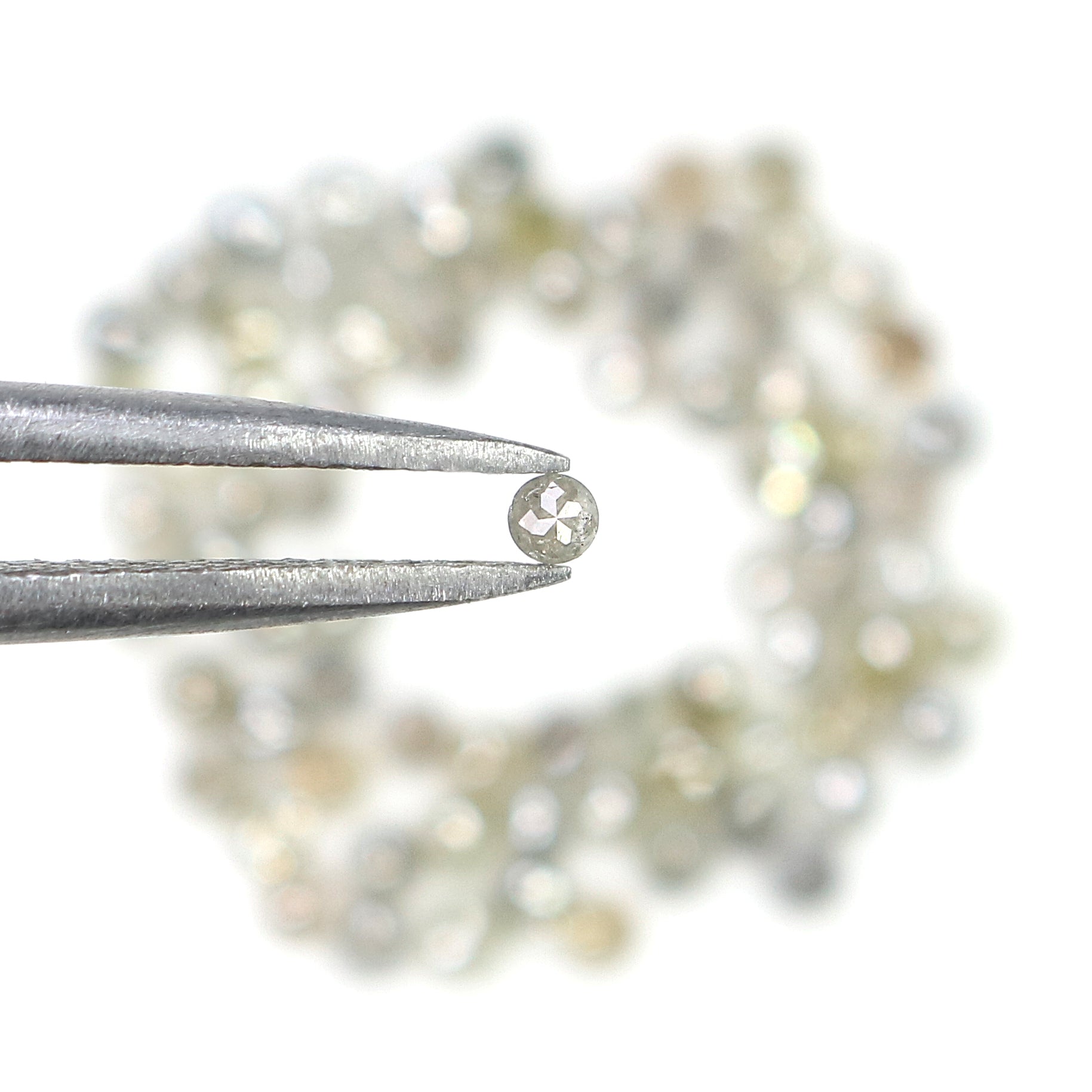 2.49 CT Natural Loose Round Rose Cut Diamond Grey Color Round Shape Diamond 1.80 MM Natural Loose Yellow Color Round Rose Cut Diamond LQ094