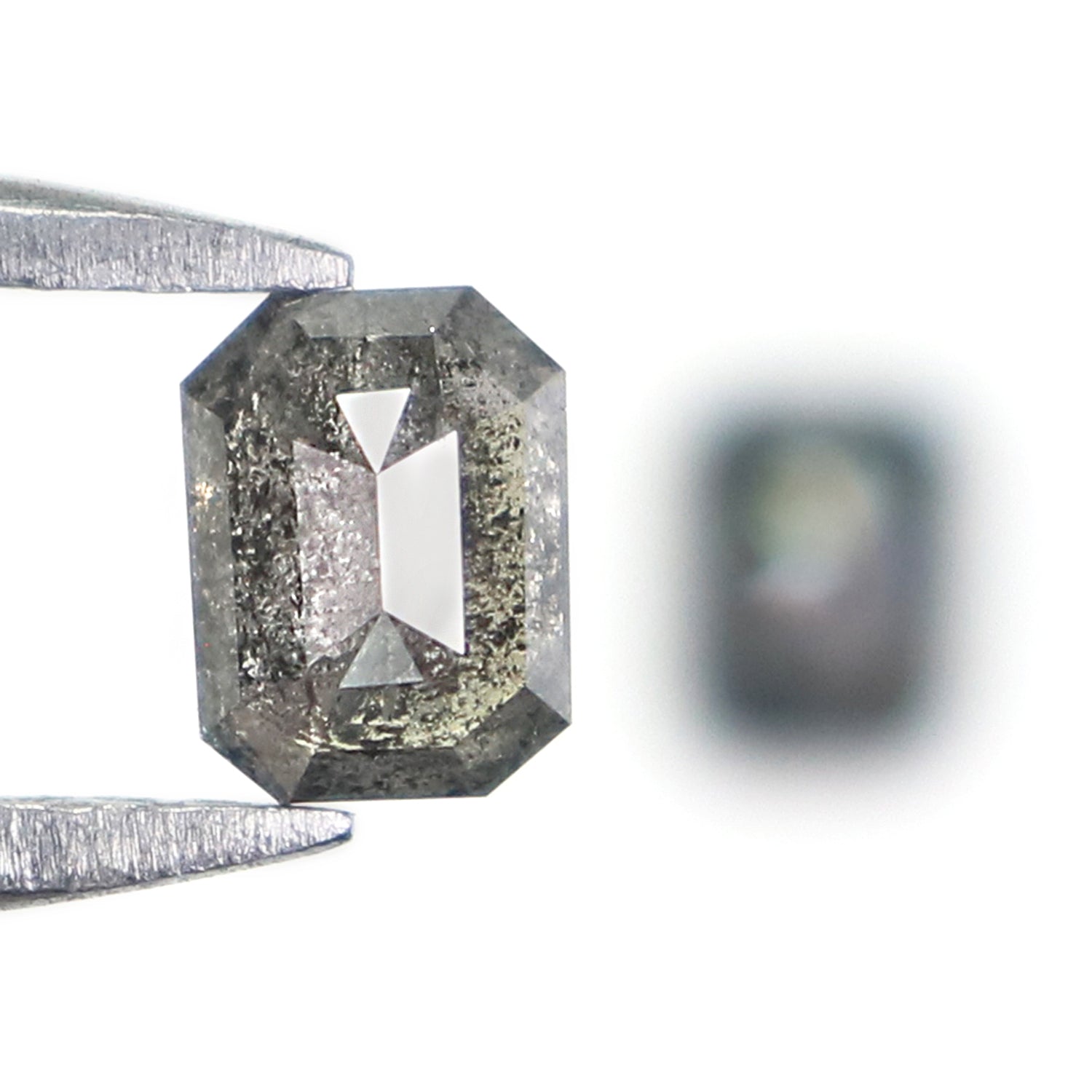 0.49 CT Natural Loose Emerald Pair Shape Diamond Salt And Pepper Emerald Diamond 4.00 MM Black Grey Color Emerald Rose Cut Diamond N2150