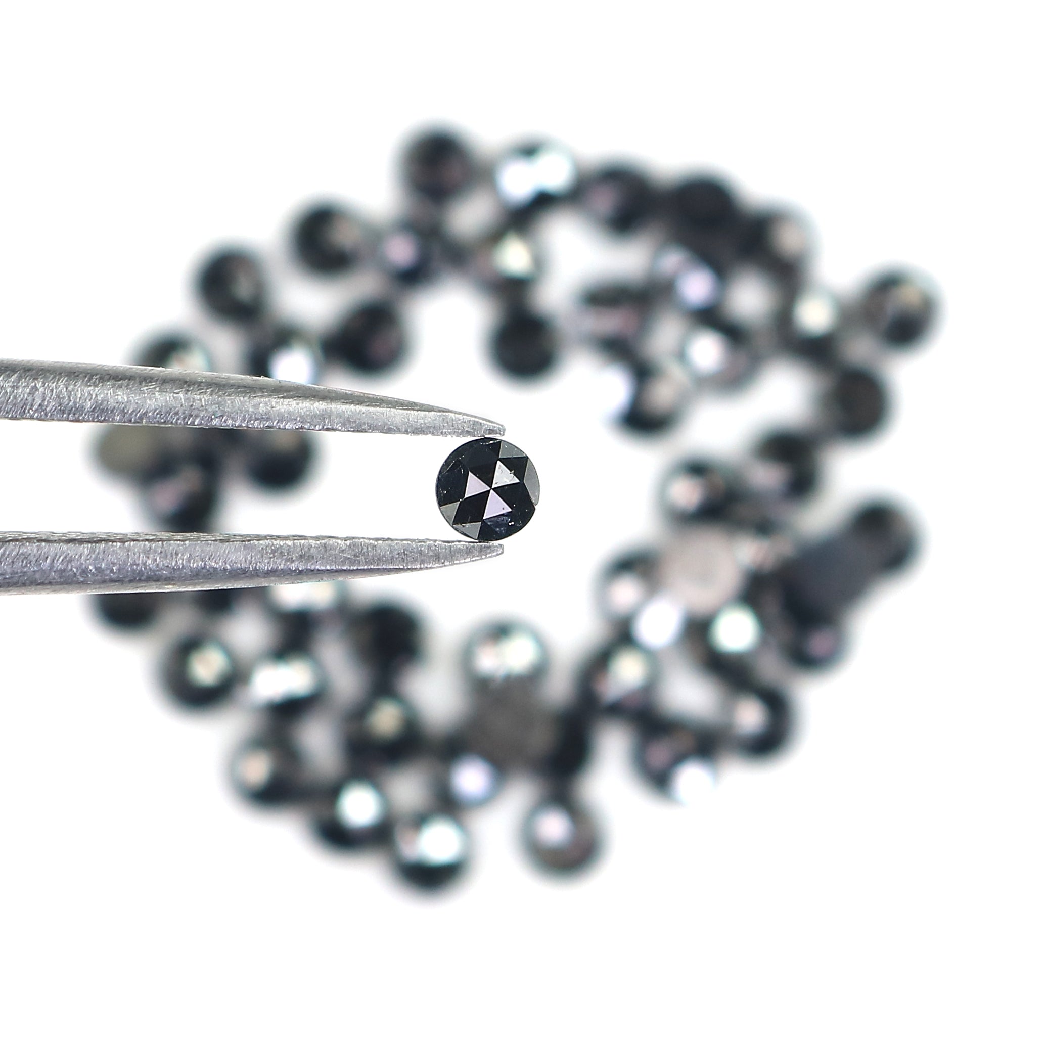 4.57 CT Natural Loose Round Rose Cut Diamond Black Color Round Shape Diamond 2.70 MM Natural Loose Black Color Round Rose Cut Diamond LQ1763