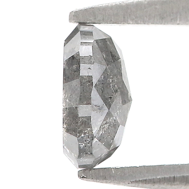 1.06 Ct Natural Loose Oval Shape Diamond Black Grey Color Oval Diamond 6.55 MM Natural Loose Salt And Pepper Oval Rose Cut Diamond LQ3316
