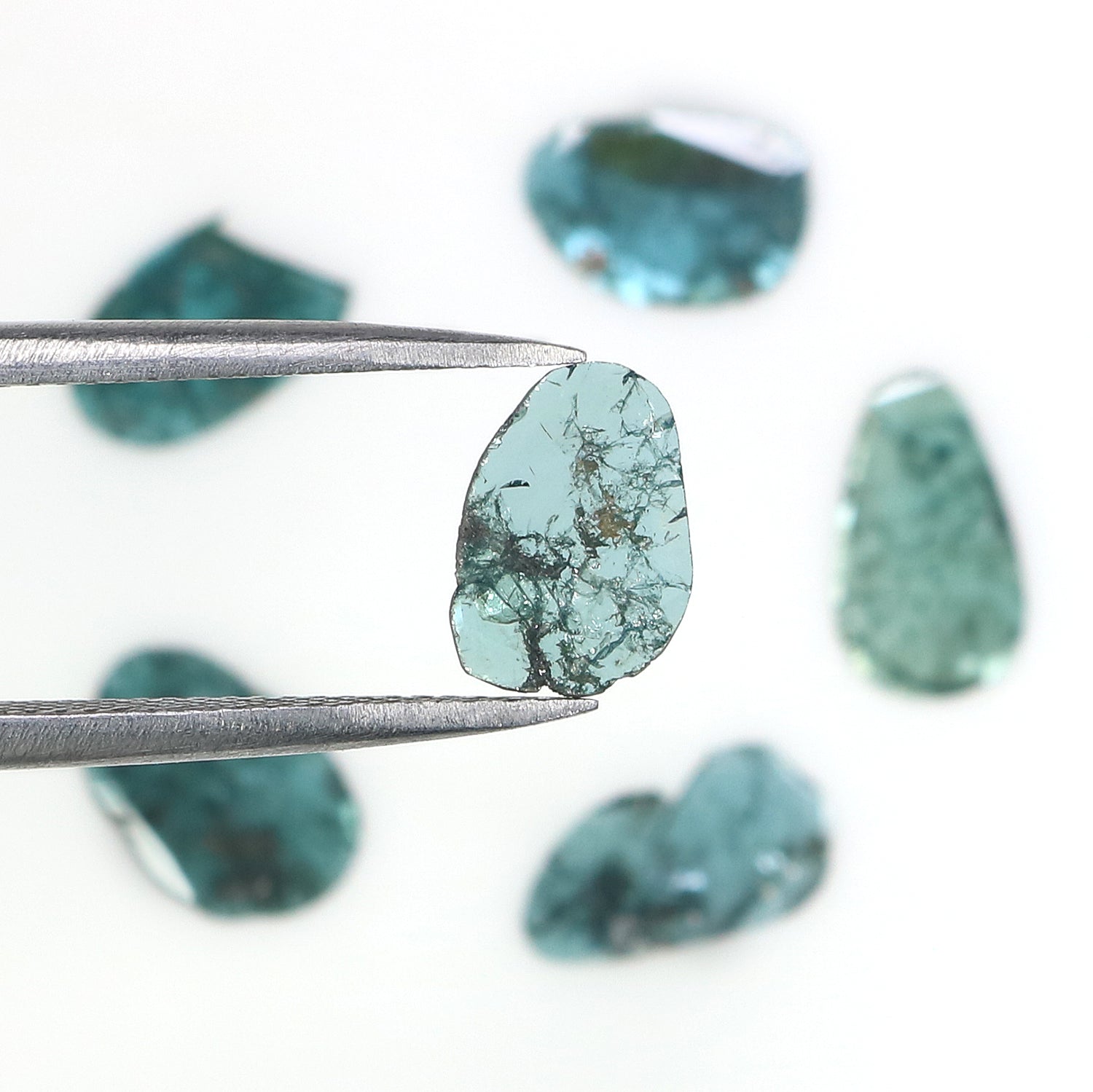 1.95 CT Natural Loose Slice Shape Diamond Blue Color Slice Diamond 9.00 MM Natural Slice Diamond Irregular Cut Slice Shape Diamond NQ1319