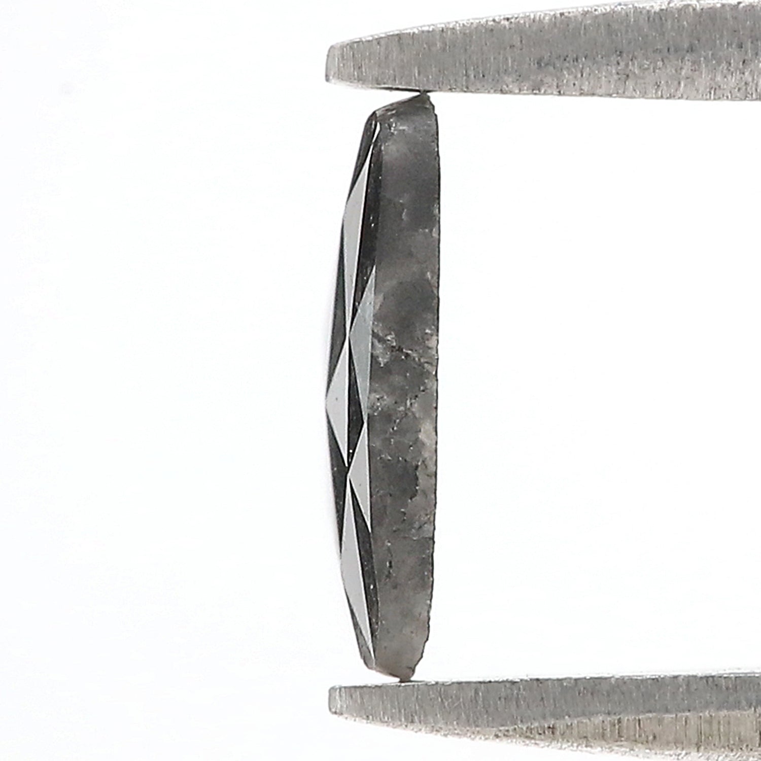 0.64 CT Natural Loose Slice Shape Diamond Salt And Pepper Slice Uncut Diamond 7.70 MM Natural Black Grey Slice Irregular Cut Diamond L3591