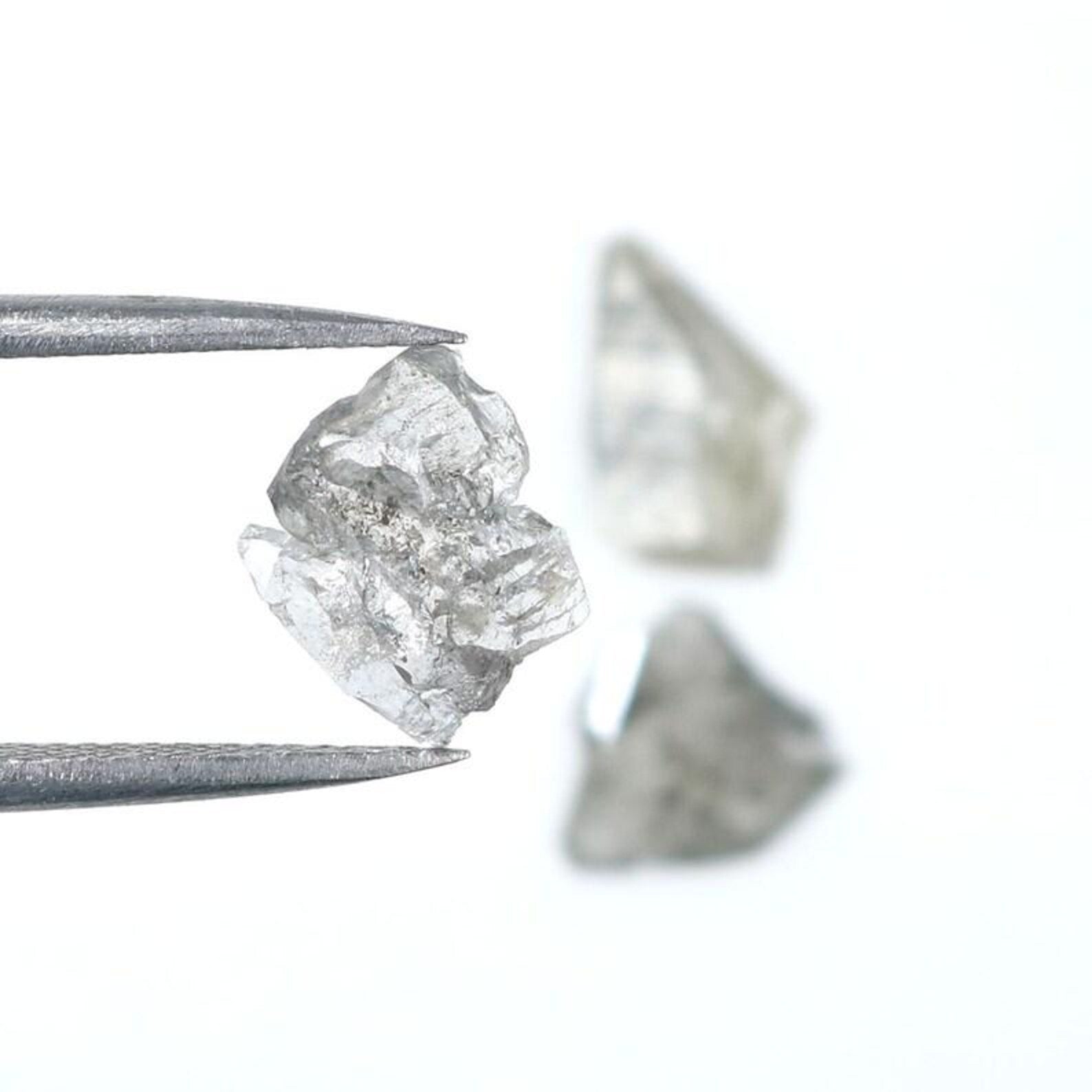 1.92 CT Natural Loose Rough Shape Diamond Salt And Pepper Rough Cut Diamond 8.20 MM Natural Black Grey Rough Irregular Cut Diamond NQ9423