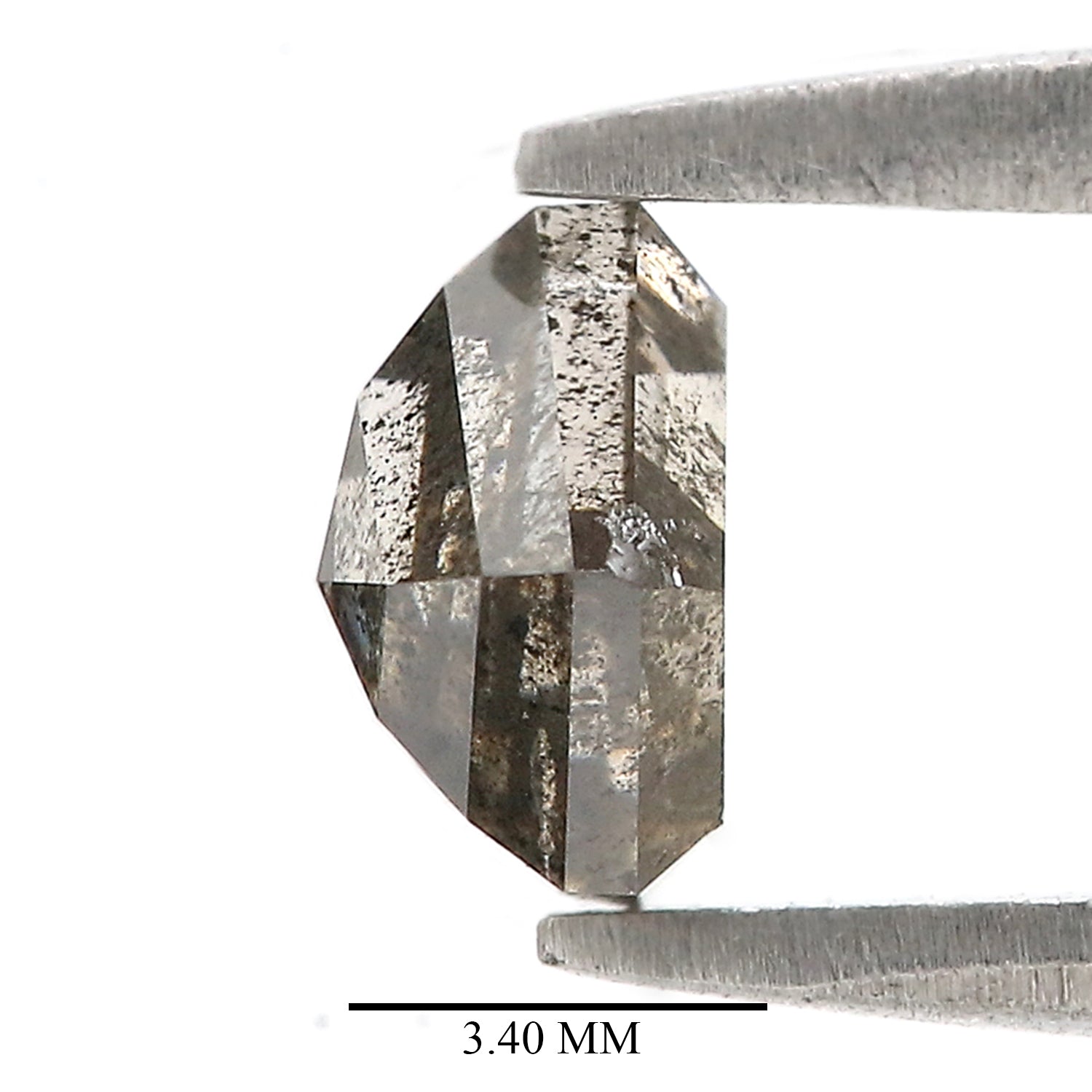 1.04 CT Natural Loose Shield Shape Diamond Salt And Pepper Shield Diamond 5.70 MM Natural Loose Black Color Shield Rose Cut Diamond QL9520