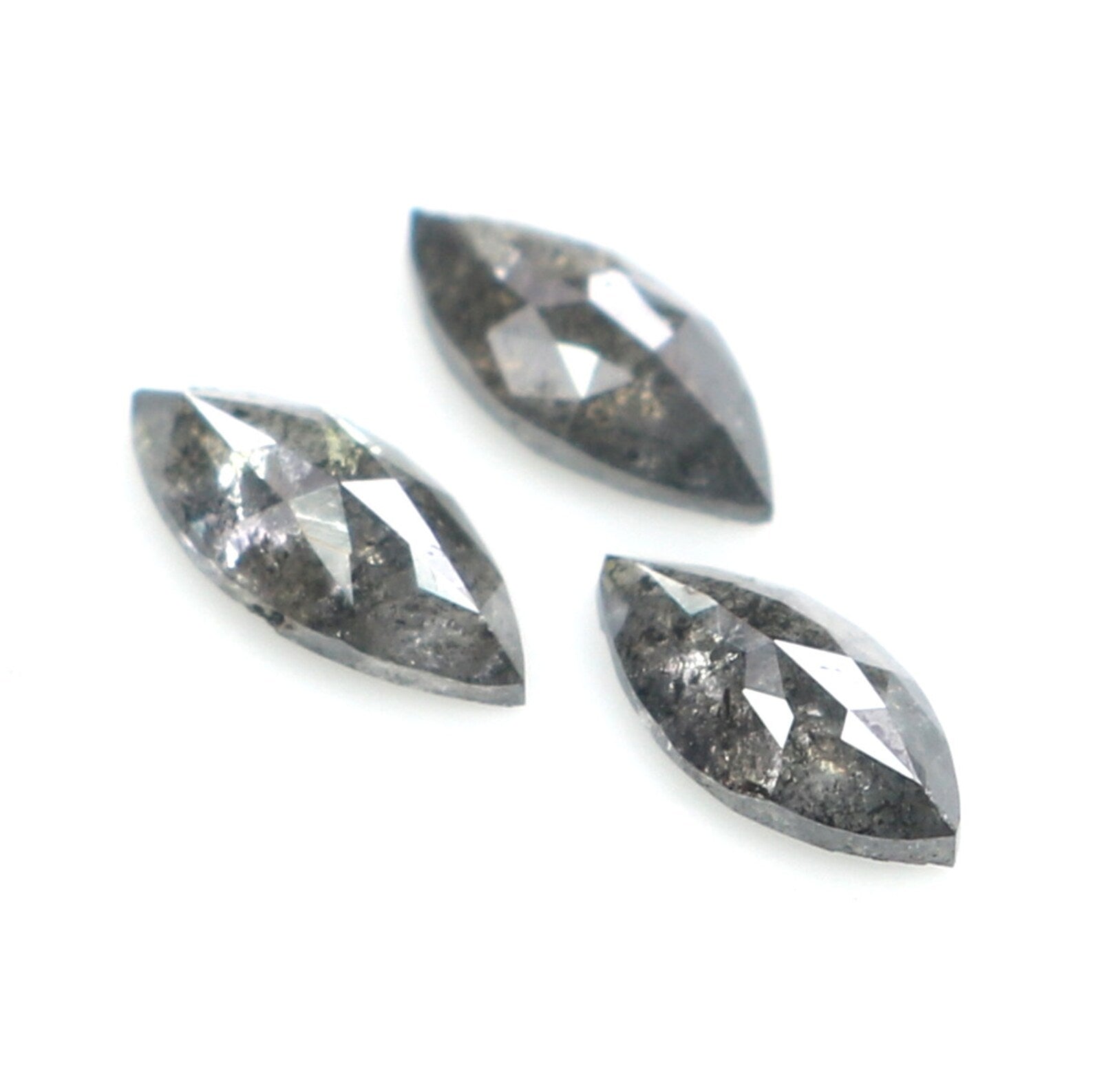 Natural Loose Marquise Diamond, Salt And Pepper Marquise Diamond, Natural Loose Diamond Marquise Cut Diamond, 0.43 CT Marquise Shape KDN2295