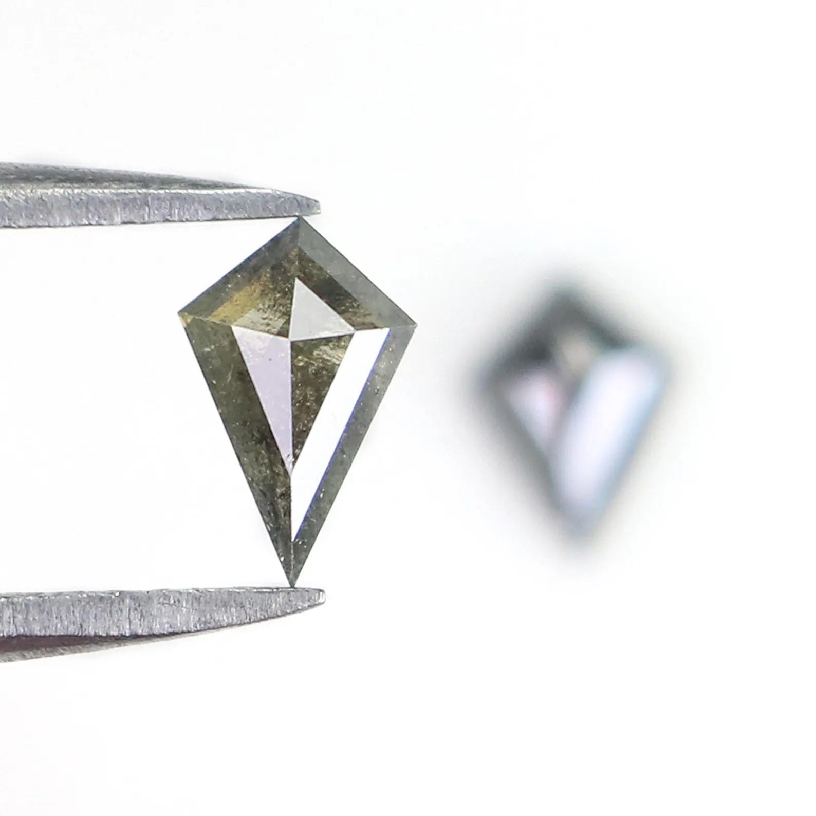 0.85 CT Natural Loose Kite Cut Pair Diamond Salt And Pepper Kite Shape Diamond 6.95 MM Natural Black Grey Color Kite Rose Cut Diamond N2600