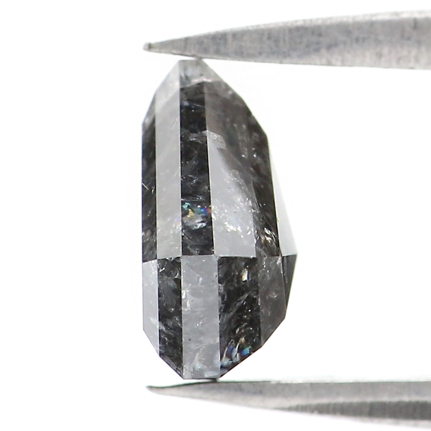 2.05 Ct Natural Loose Shield Shape Diamond Salt And Pepper Shield Cut Diamond 7.50 MM Natural Black Gray Color Shield Rose Cut Diamond LC20