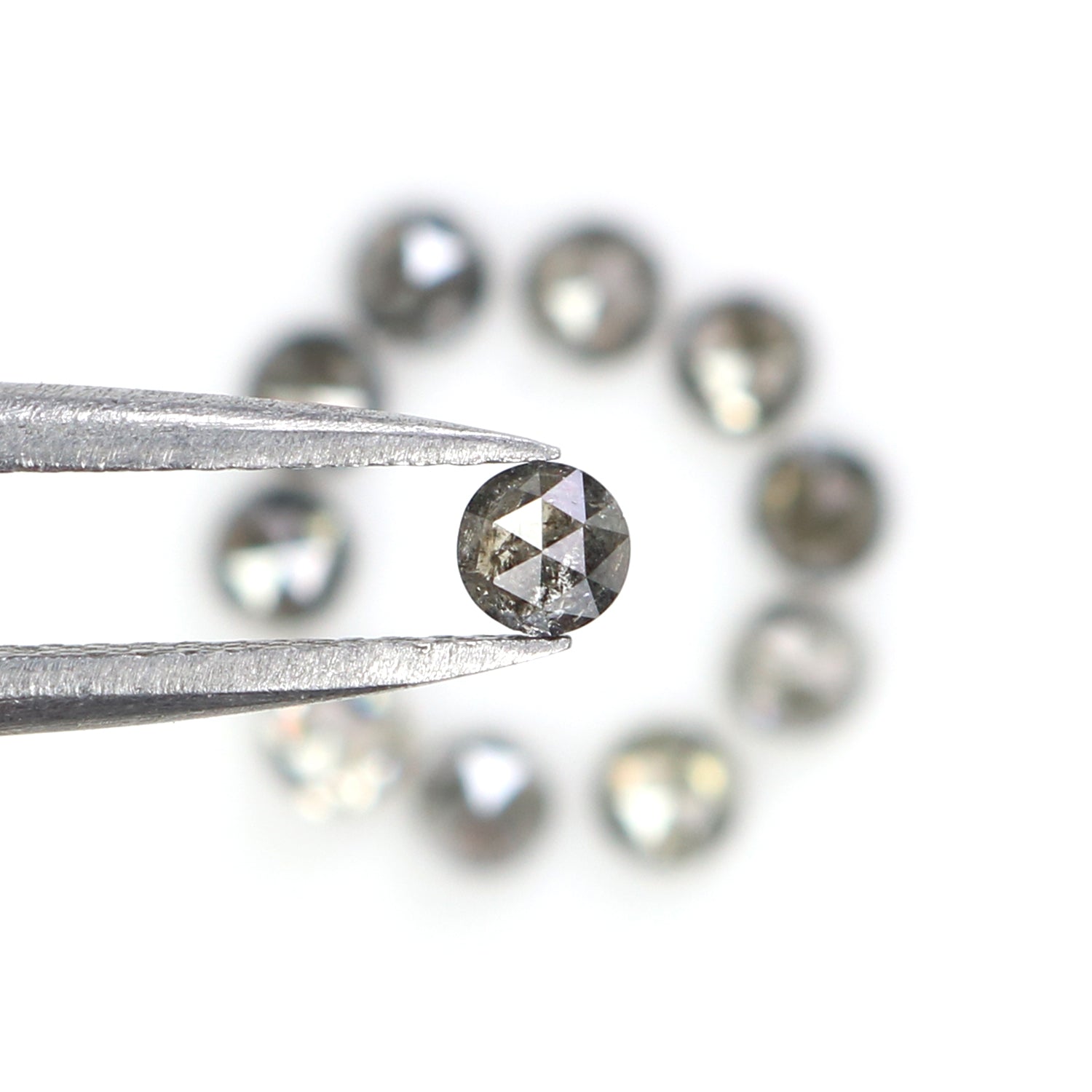Natural Loose Round Cut Diamond, Salt And Pepper Round Diamond, Natural Loose Diamond, Round Rose Cut Diamond, 1.48 CT Round Shape L2825