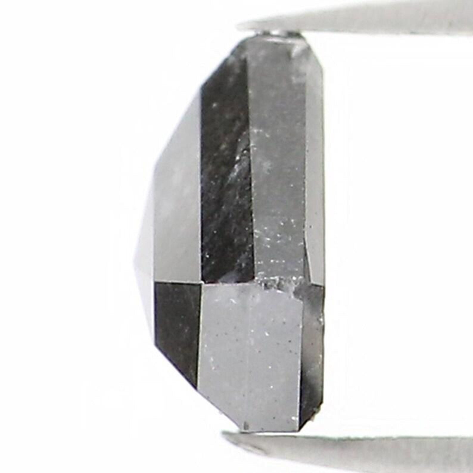 0.66 Ct Natural Loose Shield Shape Diamond Salt And Pepper Shield Diamond 5.10 MM Natural Black Grey Color Shield Rose Cut Diamond NQ1532