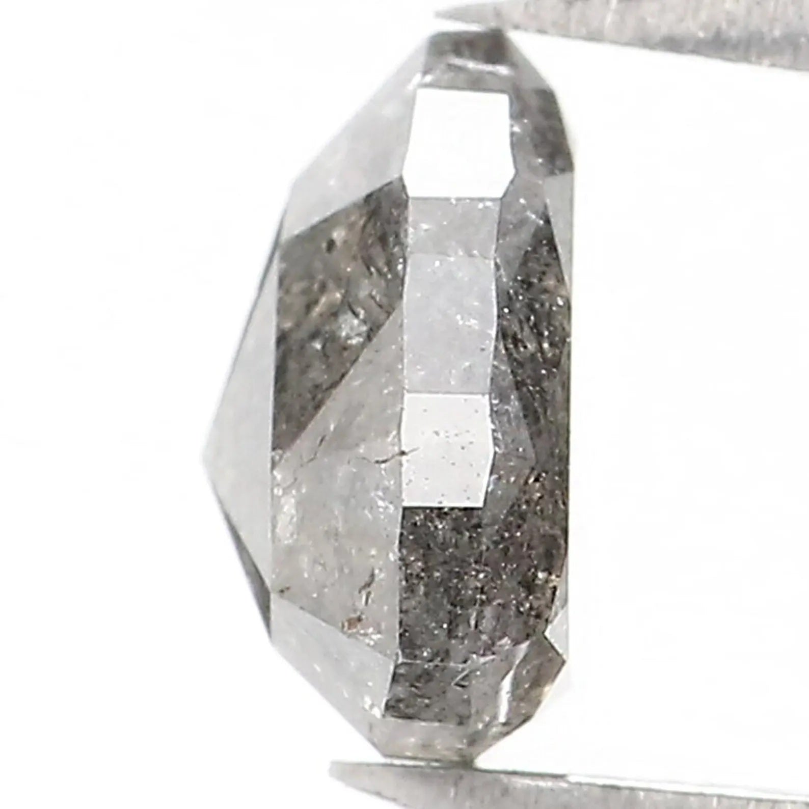 1.08 CT Natural Loose Triangle Shape Diamond Salt And Pepper Triangle Cut Diamond 6.50 MM Black Grey Color Triangle Rose Cut Diamond NQ1585