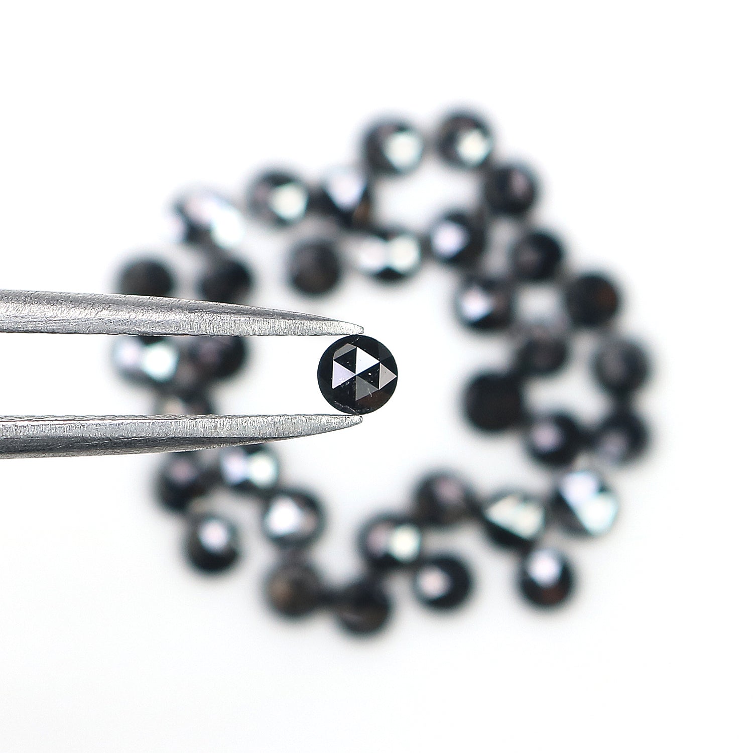 4.15 CT Natural Loose Round Rose Cut Diamond Black Color Round Shape Diamond 3.10 MM Natural Loose Black Color Round Rose Cut Diamond LQ1750