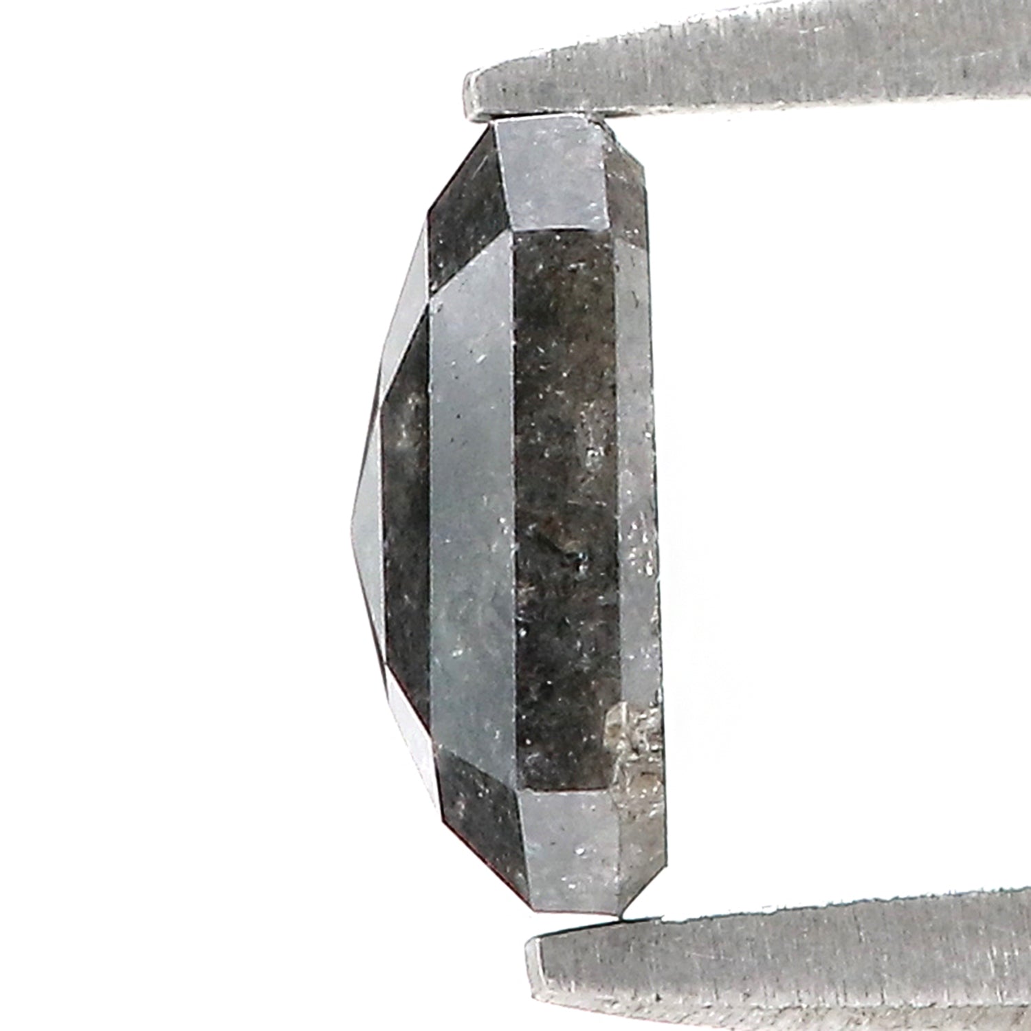 0.99 CT Natural Loose Emerald Shape Diamond Salt And Pepper Emerald Shape Diamond 6.40 MM Black Grey Color Emerald Rose Cut Diamond LQ1337