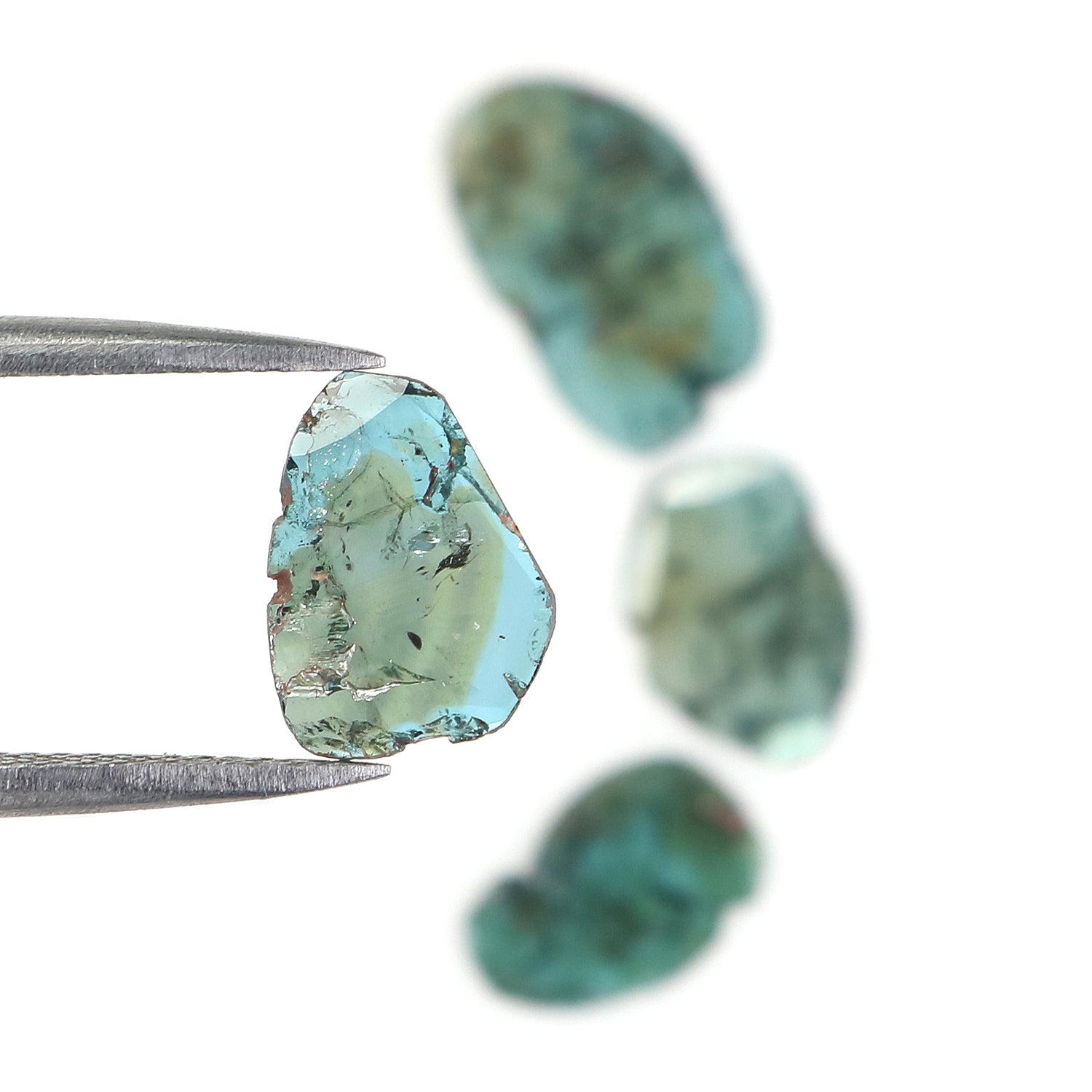 1.80 CT Natural Loose Slice Shape Diamond Blue Color Slice Cut Diamond 9.70 MM Natural Loose Blue Diamond Slice Irregular Cut Diamond LQ716