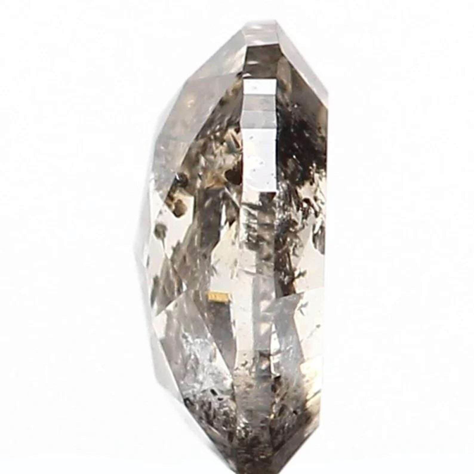 0.32 Ct Natural Loose Oval Shape Diamond Salt And Pepper Oval Cut Diamond 4.90 MM Natural Black Grey Color Oval Rose Cut Diamond NQ1013