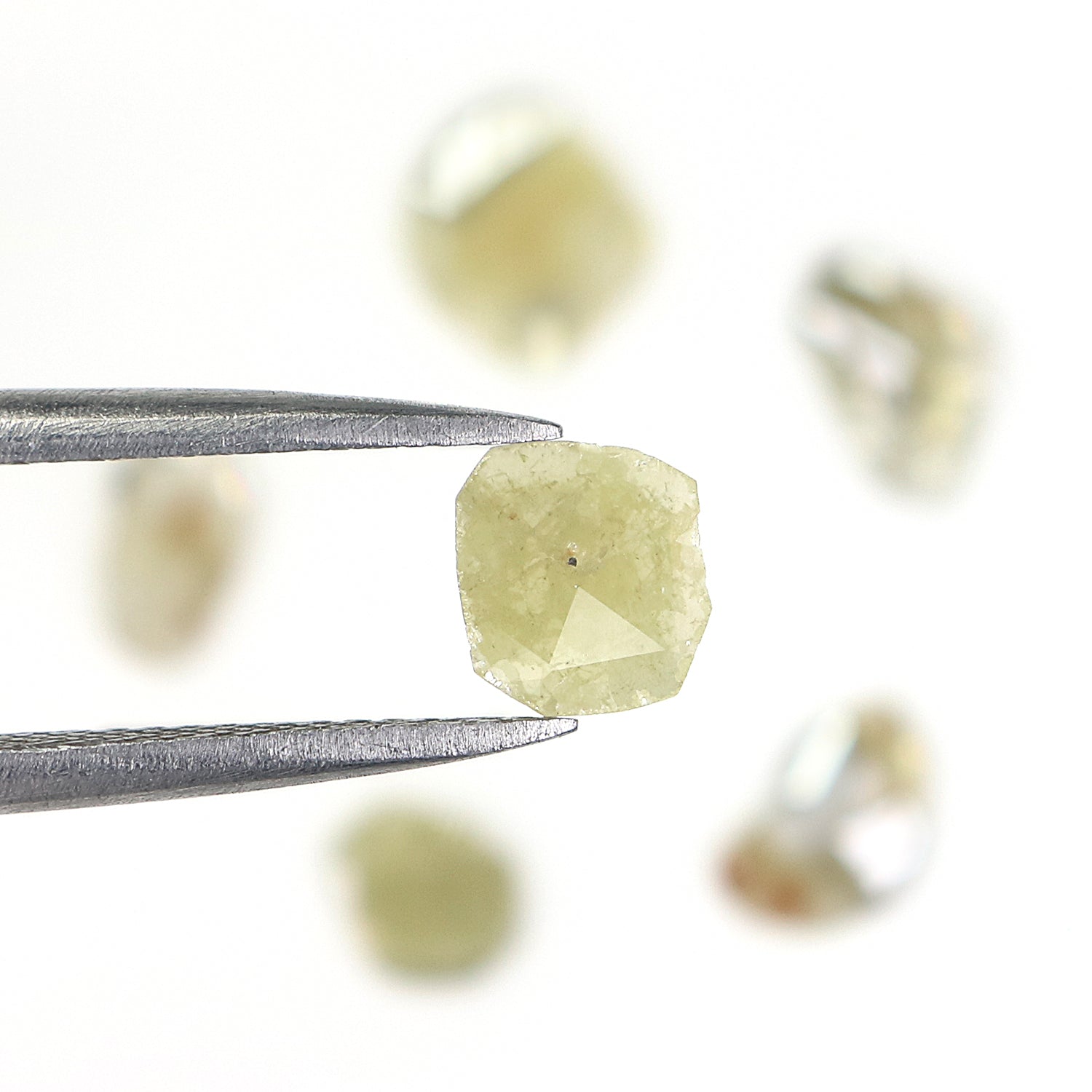 1.59 CT Natural Loose Slice Shape Diamond Yellow Color Slice Cut Diamond 5.25 MM Natural Loose Grey Color Slice Irregular Cut Diamond LQ2236