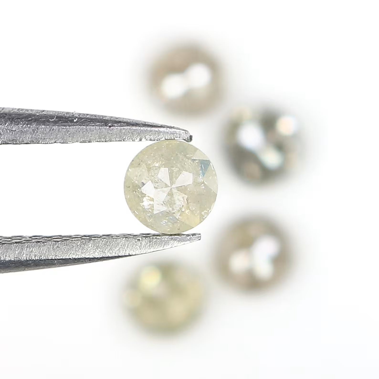 1.54 CT Natural Loose Round Shape Diamond Salt And Pepper Round Cut Diamond 3.75 MM Natural Loose Grey Color Round Rose Cut Diamond NQ1776