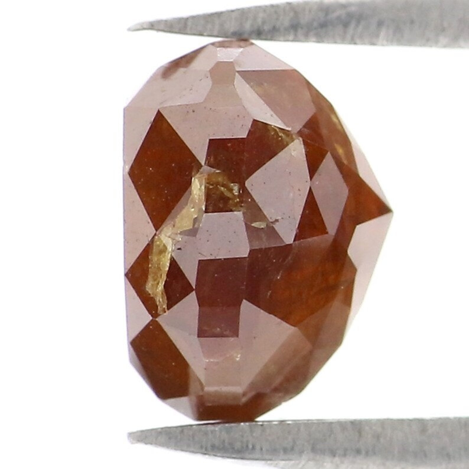 1.90 CT Natural Loose Heart Shape Diamond Brown Color Heart Cut Diamond 7.05 MM Natural Diamond Brown Color Heart Rose Cut Diamond NQ2393