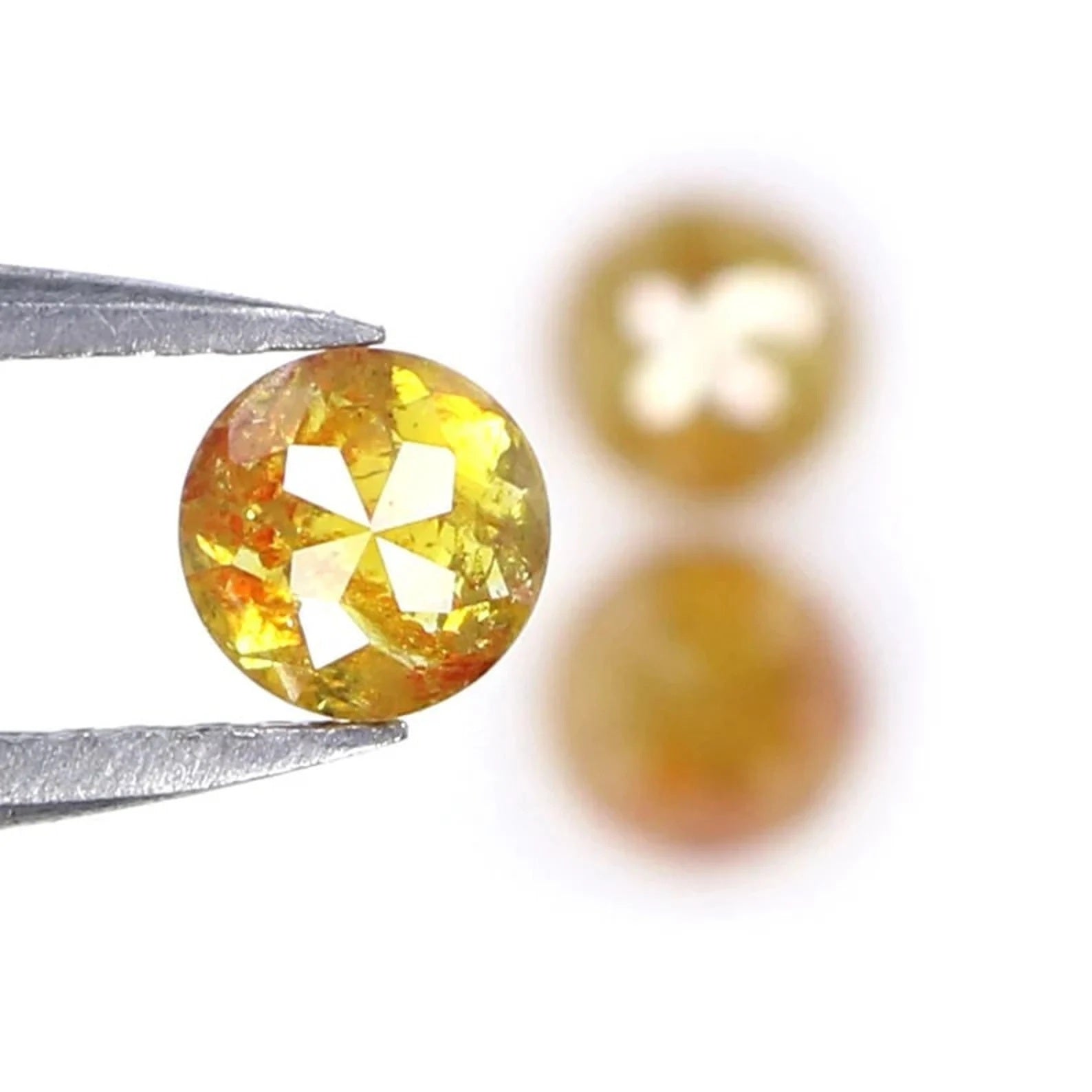 1.13 CT Natural Loose Round Shape Diamond Yellow Color Round Cut Diamond 4.10 MM Natural Loose Yellow Color Round Rose Cut Diamond NQ1441