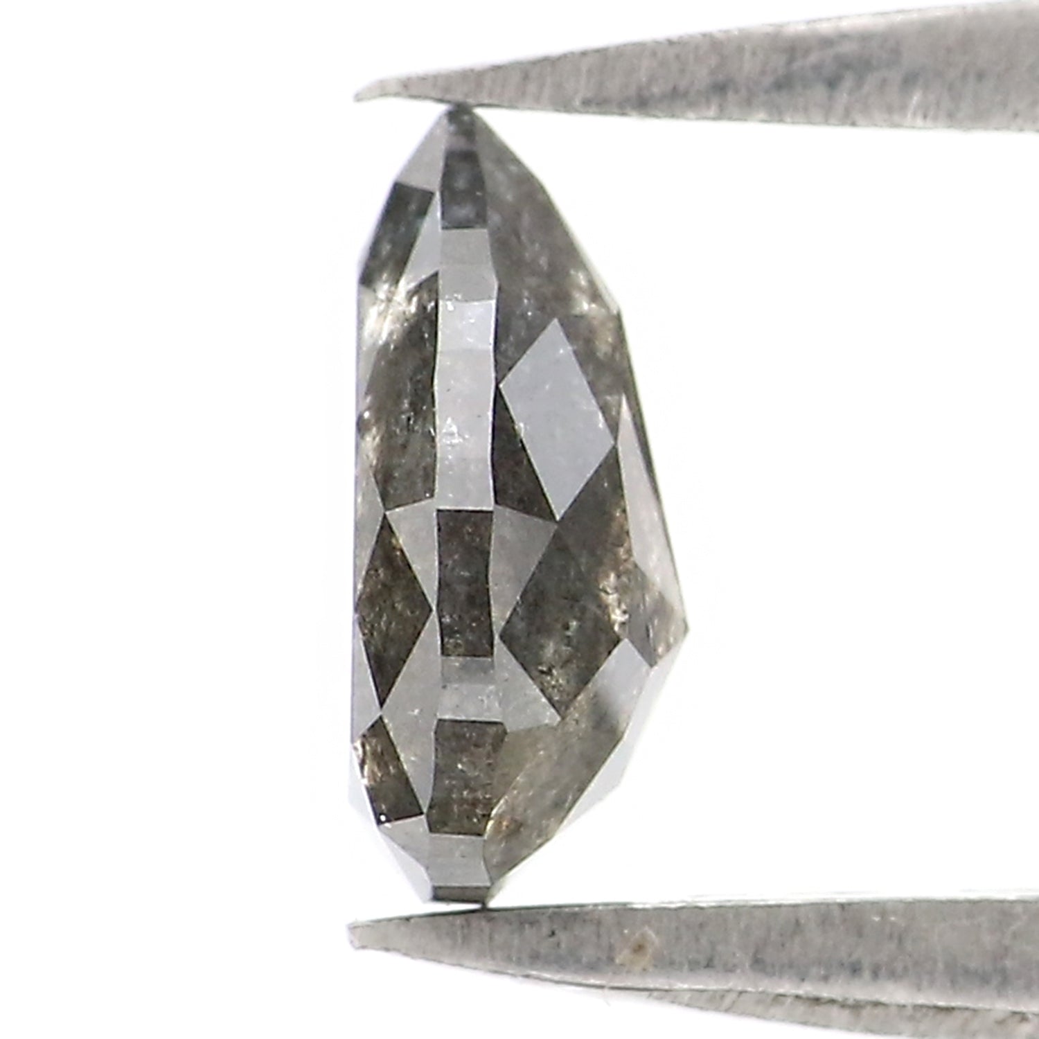 0.74 CT Natural Loose Pear Shape Diamond Salt And Pepper Pear Rose Cut Diamond 6.75 MM Black Grey Color Pear Shape Rose Cut Diamond LQ2936