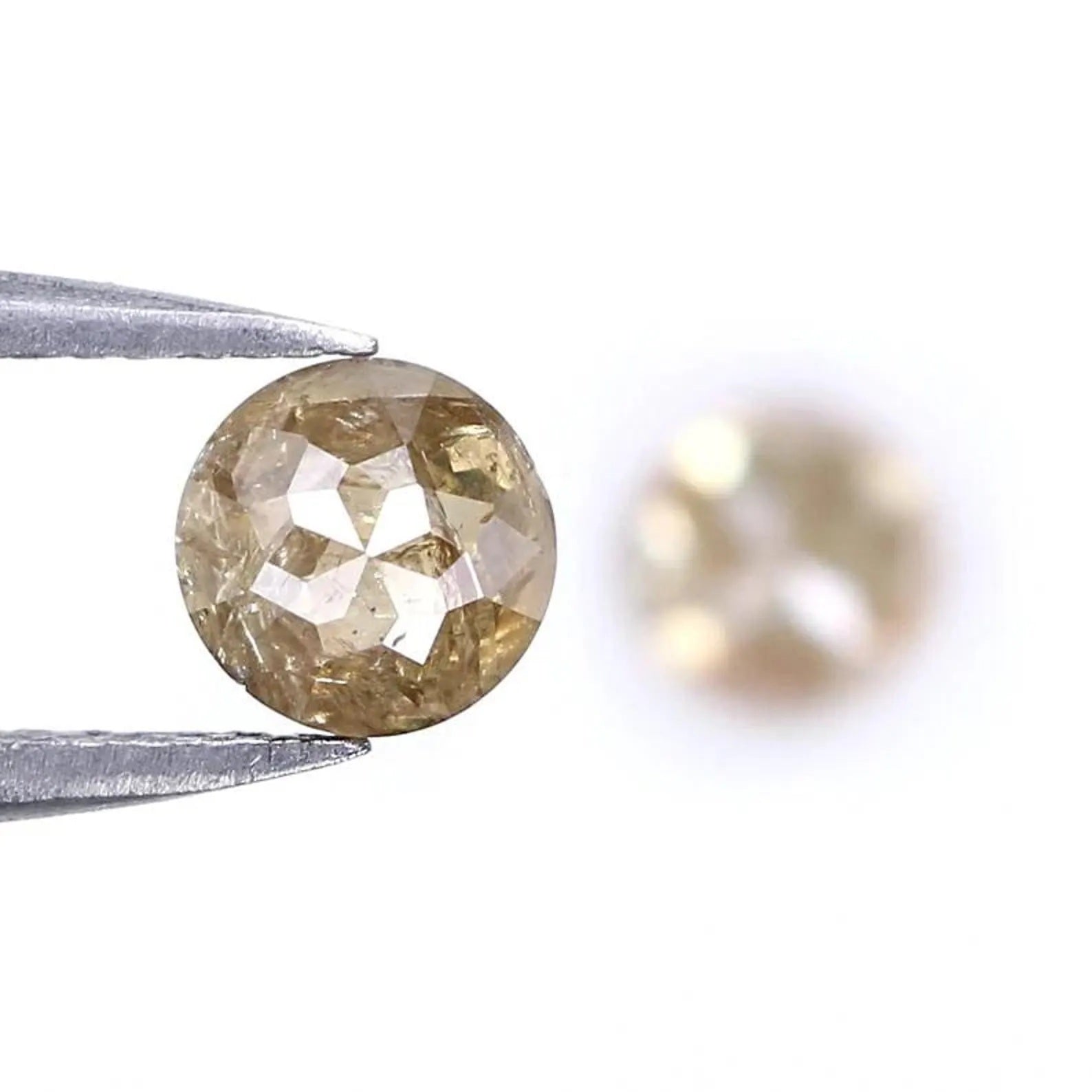 1.42 CT Natural Loose Round Cut Pair Diamond Light Brown Round Shape Diamond 5.00 MM Natural Loose Brown Color Round Rose Cut Diamond NQ1960