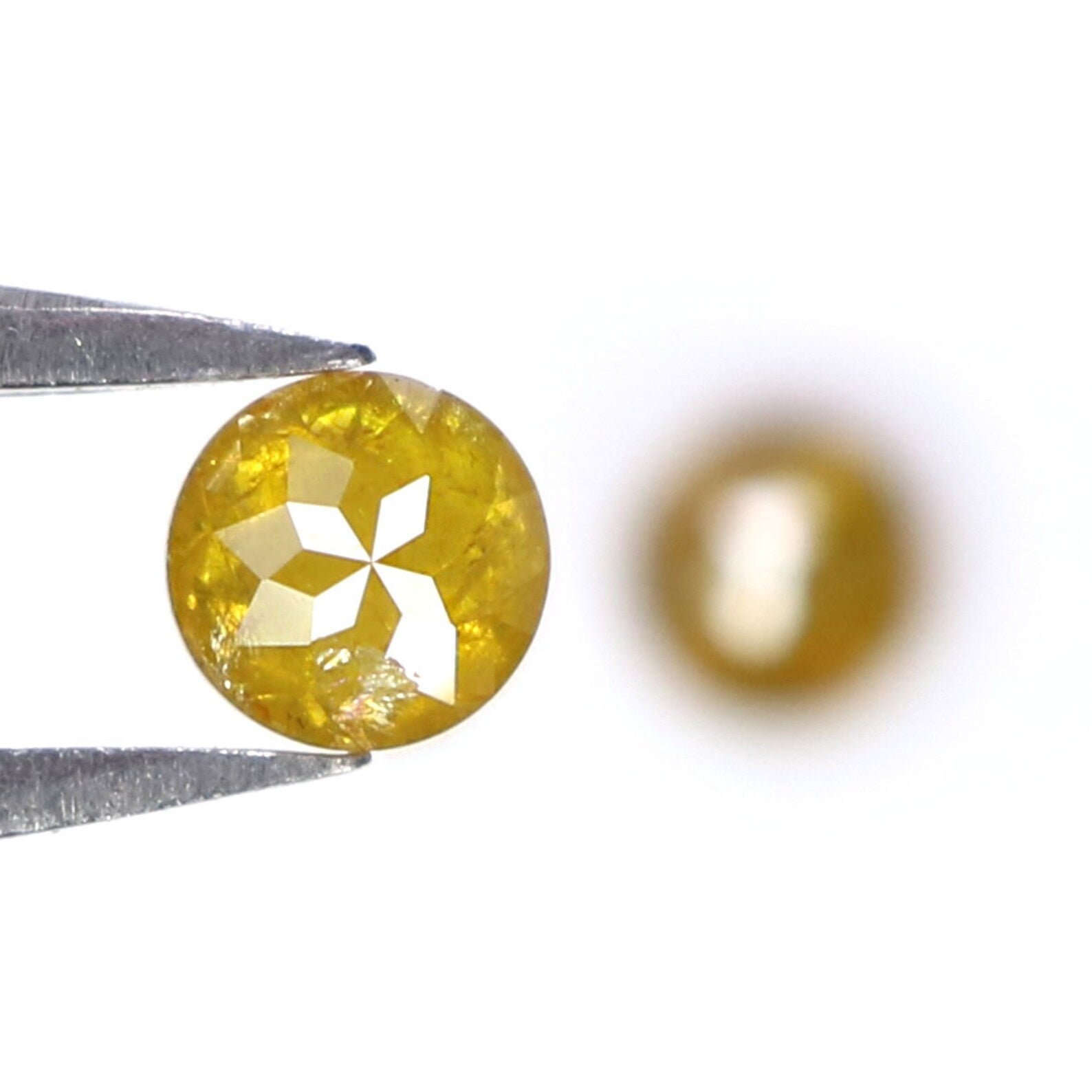 Natural Loose Rose Cut Coffee Yellow Color Diamond 0.48 CT 3.60 MM Round Rose Cut Shape Diamond N6520