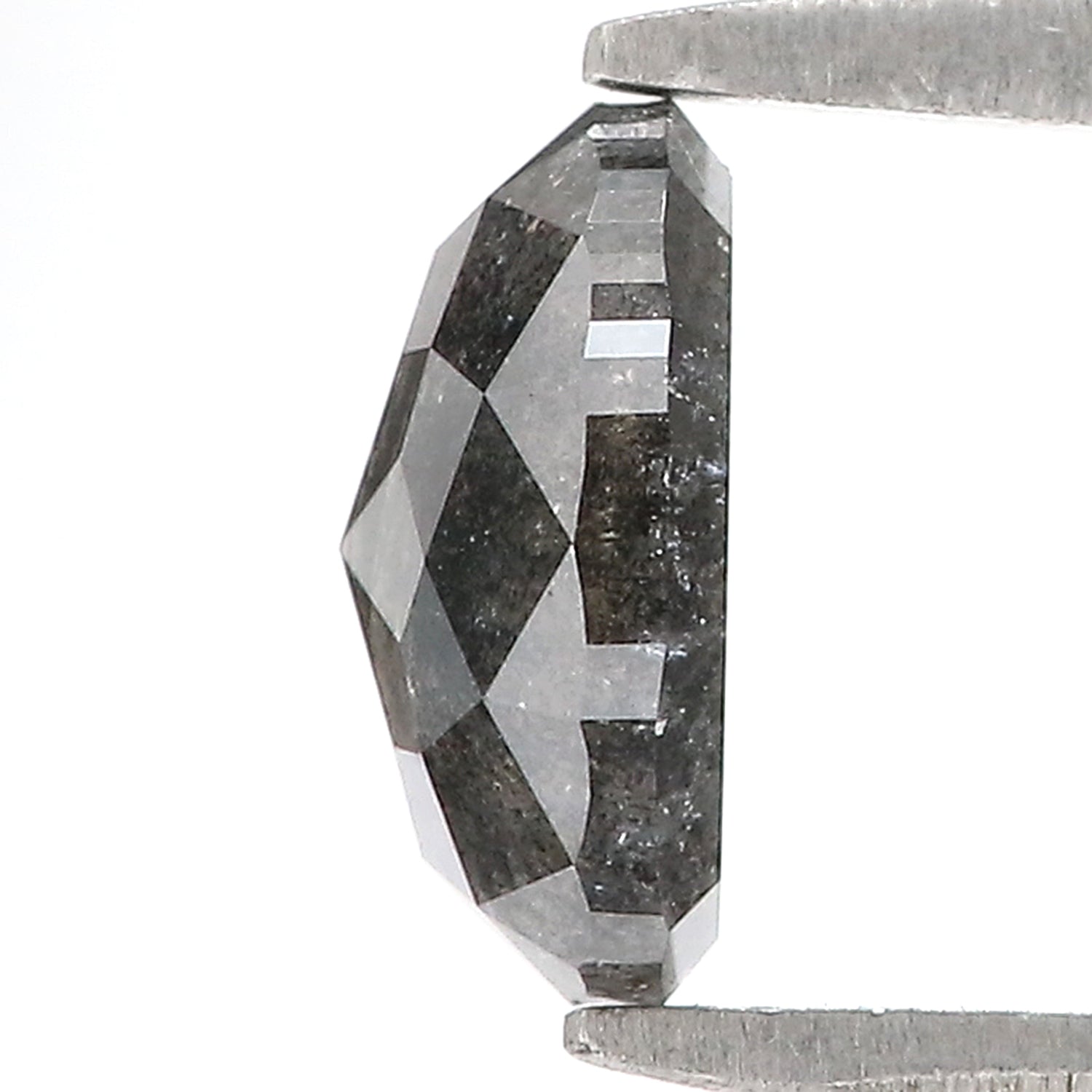 1.58 Ct Natural Loose Oval Shape Diamond Black Grey Color Oval Cut Diamond 7.85 MM Natural Salt And Pepper Oval Rose Cut Diamond LQ3312