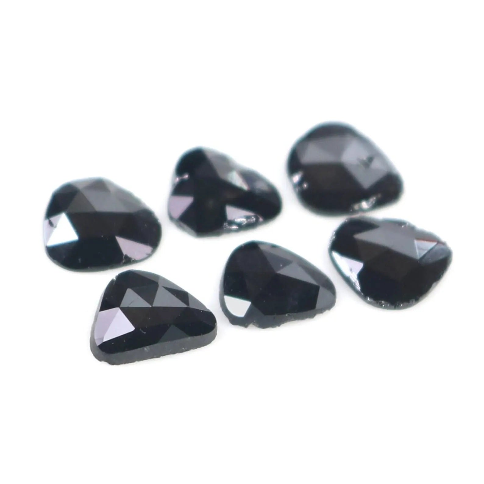 1.44 CT Natural Loose Slice Shape Diamond Black Color Irregular Cut Diamond 5.50 MM Natural Loose Black Color Slice Rose Cut Diamond NQ2189