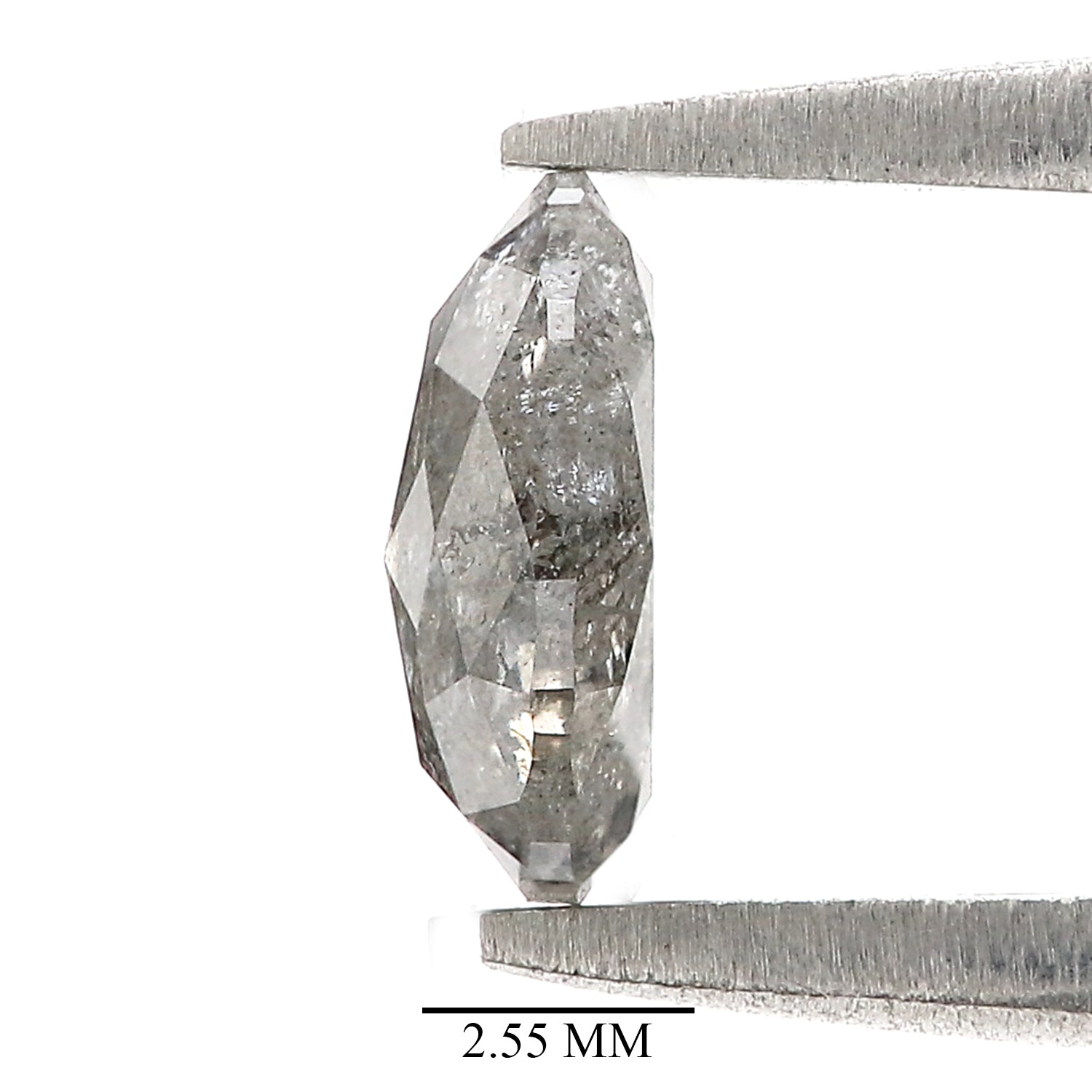 0.89 CT Natural Loose Oval Shape Diamond Salt And Pepper Oval Diamond 6.90 MM Natural Diamond Black Grey Color Oval Rose Cut Diamond QL1445