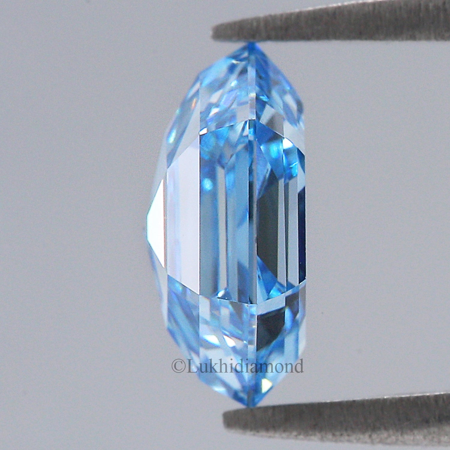 2.82 CT IGI Certified Hexagonal Step Cut Diamond Fancy Intense Blue Color VS2 Clarity Diamond Lab Grown Diamond Lab Created Diamond L3292