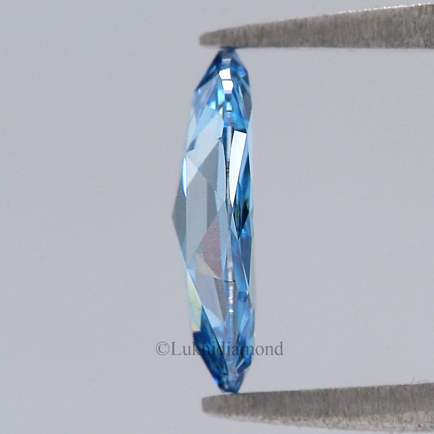 1.70 CT IGI Certified Oval Rose Cut Diamond Fancy Intense Blue Color VS1 Clarity Diamond Lab Grown Diamond Lab Created Oval Diamond L3294