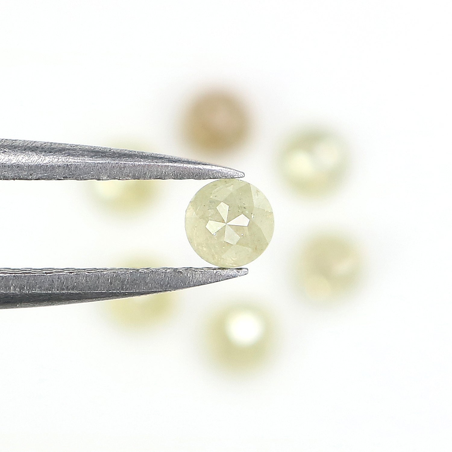 1.27 CT Natural Loose Round Rose Cut Diamond Grey Color Round Shape Diamond 3.35 MM Natural Loose Yellow Color Round Rose Cut Diamond KQ2711